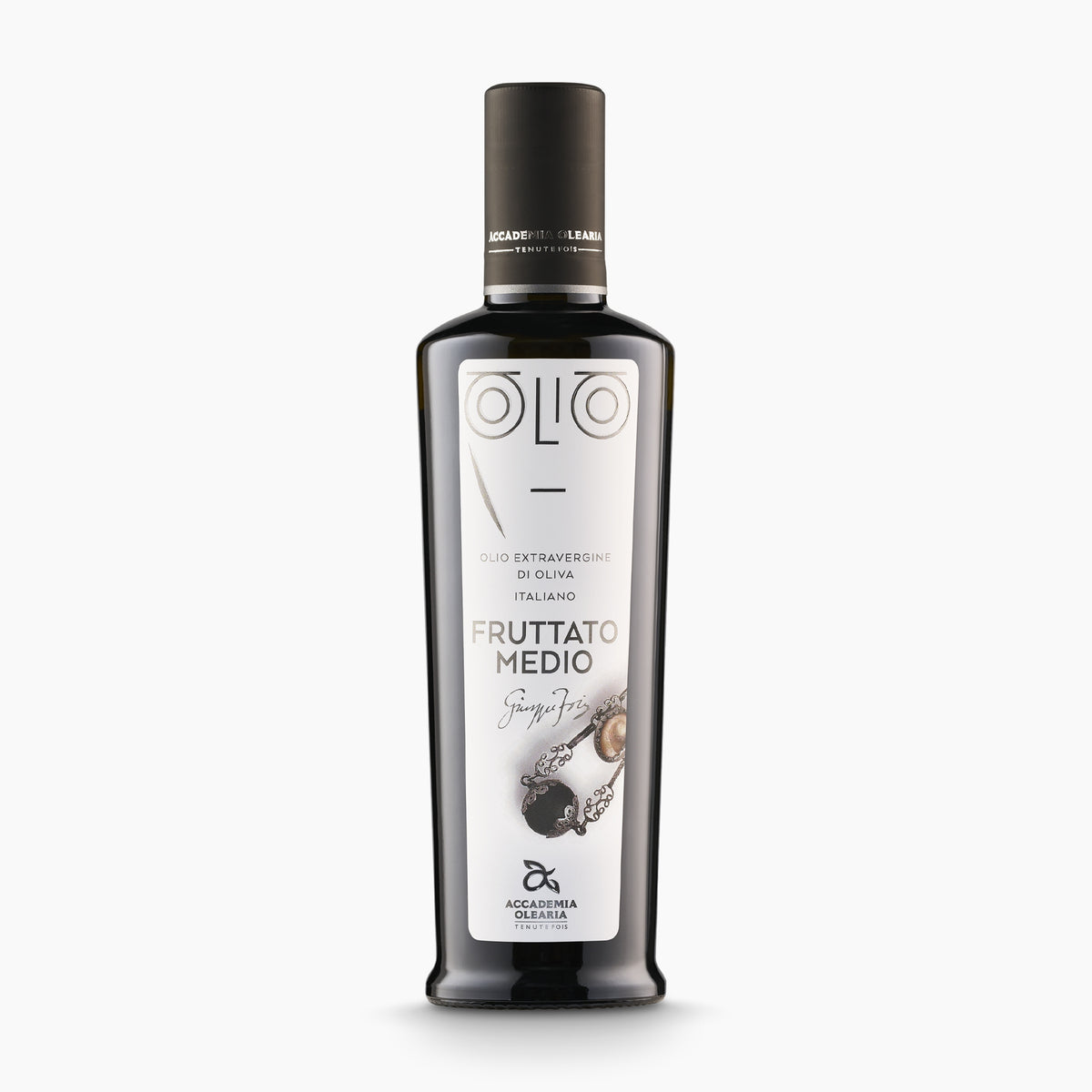 500 ml bottle of Accademia Olearia Fruttato extra virgin olive oil.