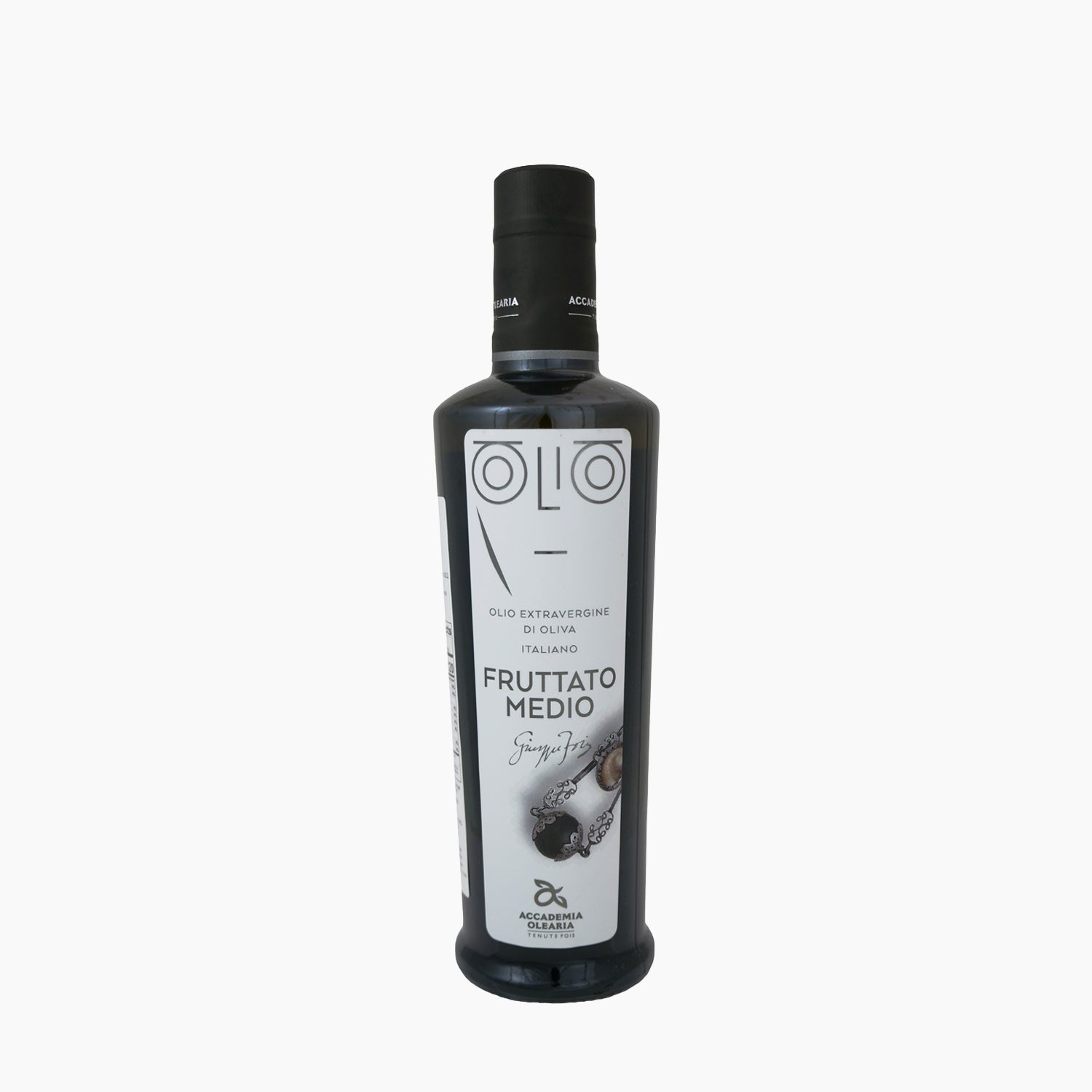 500 ml bottle of Accademia Olearia Fruttato extra virgin olive oil.