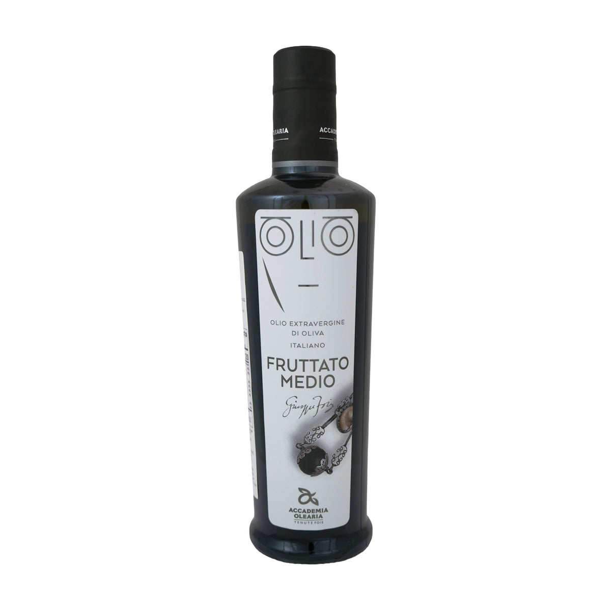 500 ml bottle of Accademia Olearia Fruttato extra virgin olive oil.