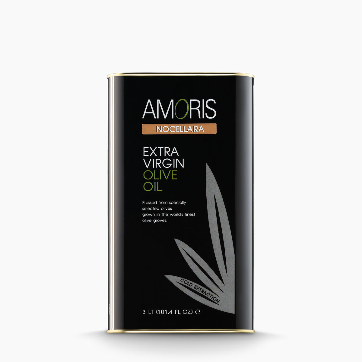 A 3L Tin of Amoris Nocellara extra virgin olive oil from Sicily, Italy.