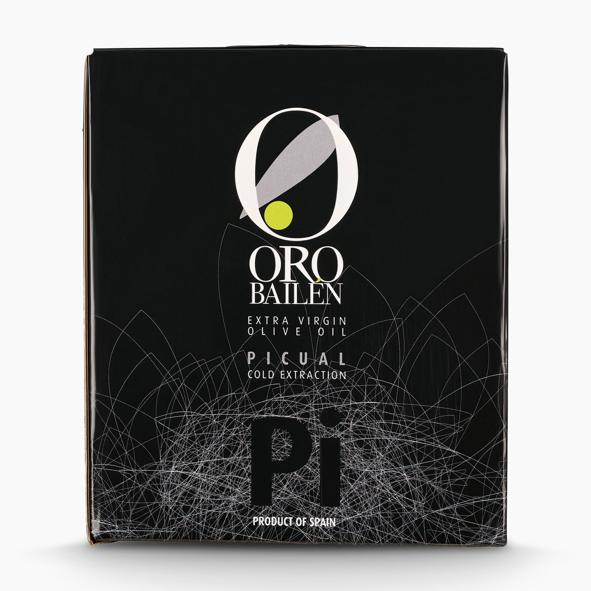 Front view of Oro Bailen Reserva Familiar Picual 3L bag-in-box extra virgin olive oil.