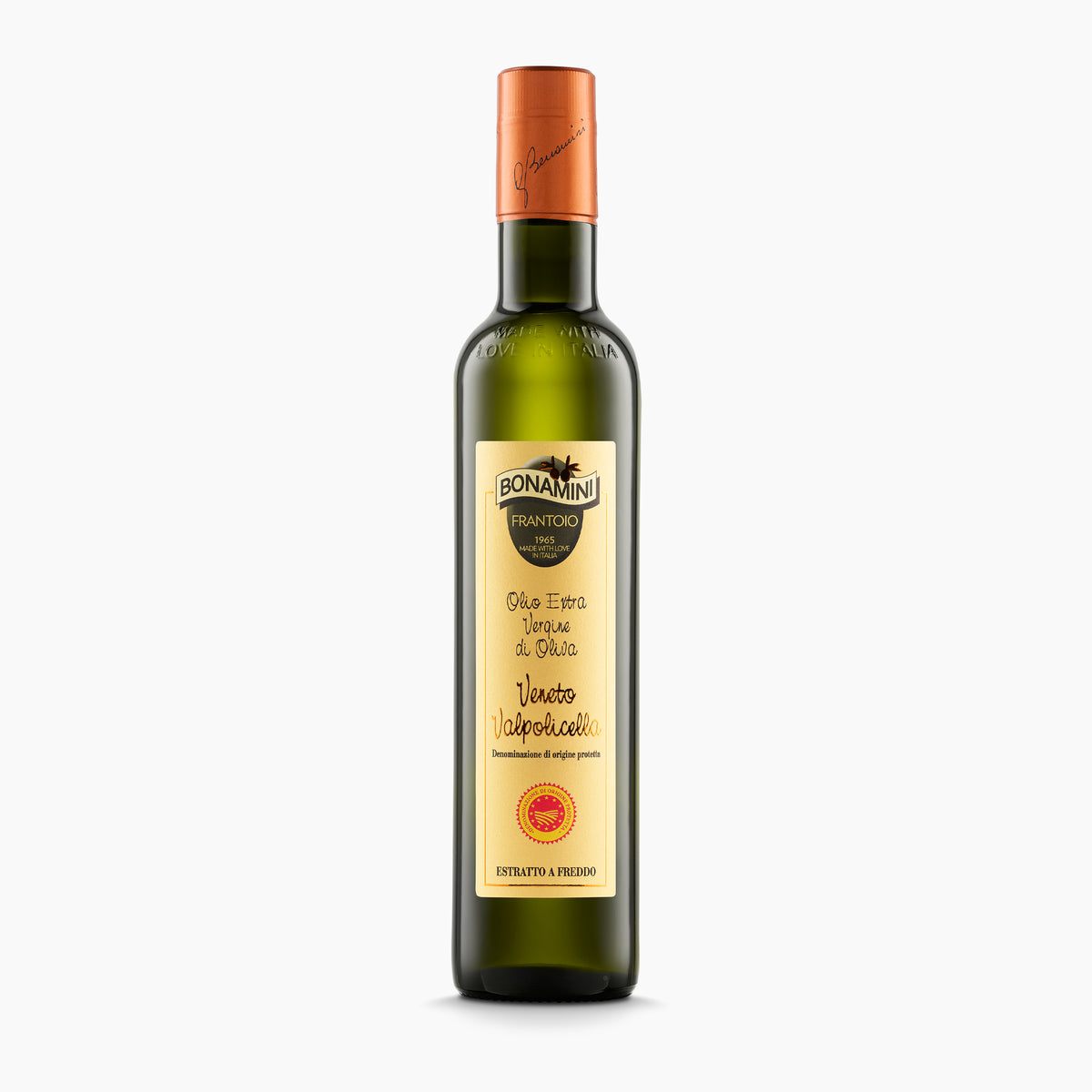 Frantoio Bonamini DOP Veneto Valpolicella 500 ml extra virgin olive oil from Veneto, Italy.