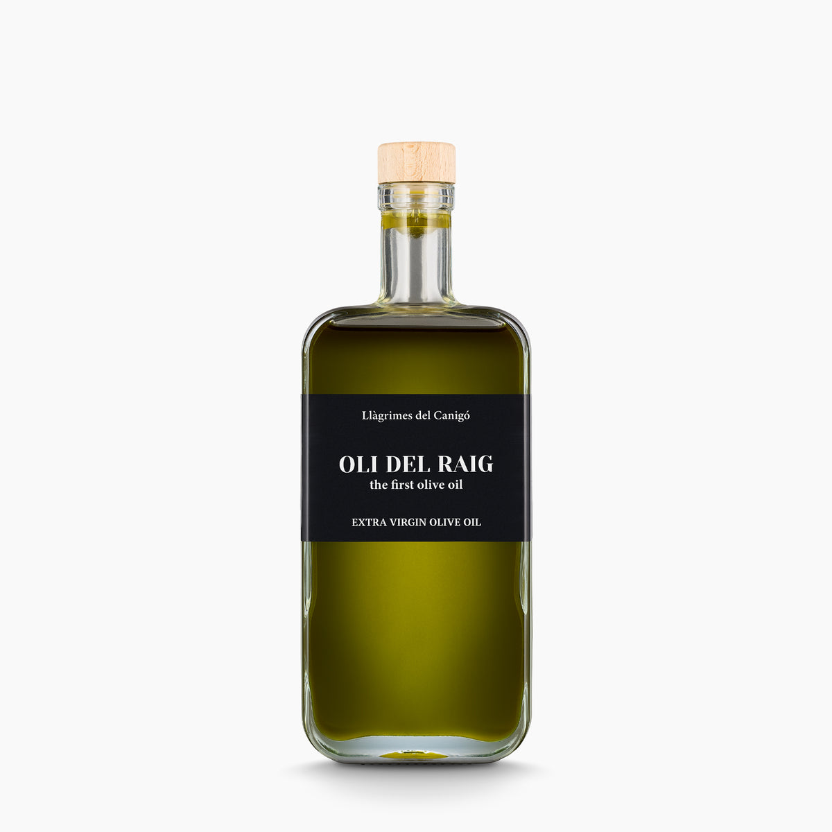 Llà grimes del Canigó Oli del Raig Novello in a 500 ml glass bottle.