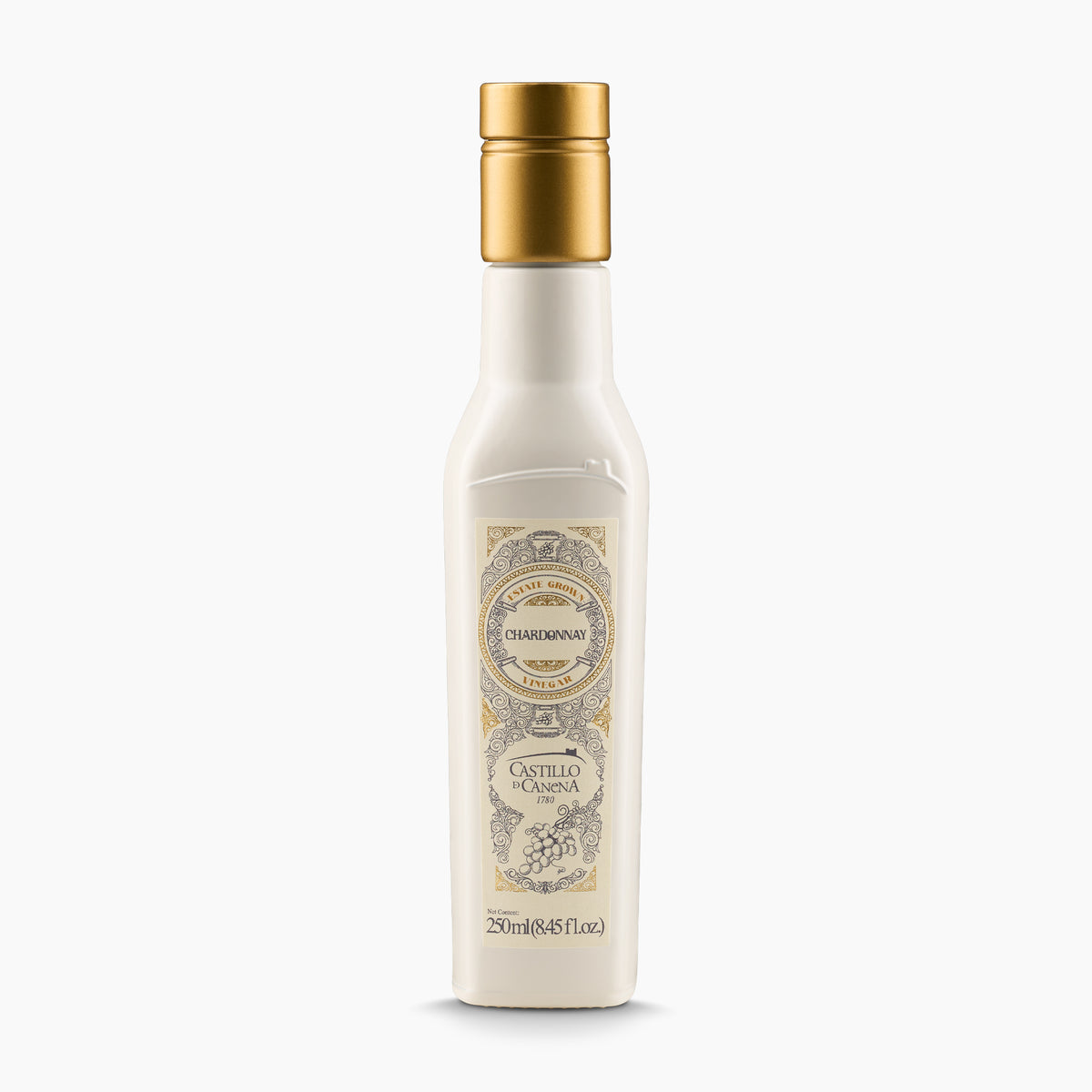 250 ml bottle of Castillo de Canena Chardonnay Vinegar from Andalusia, Spain.