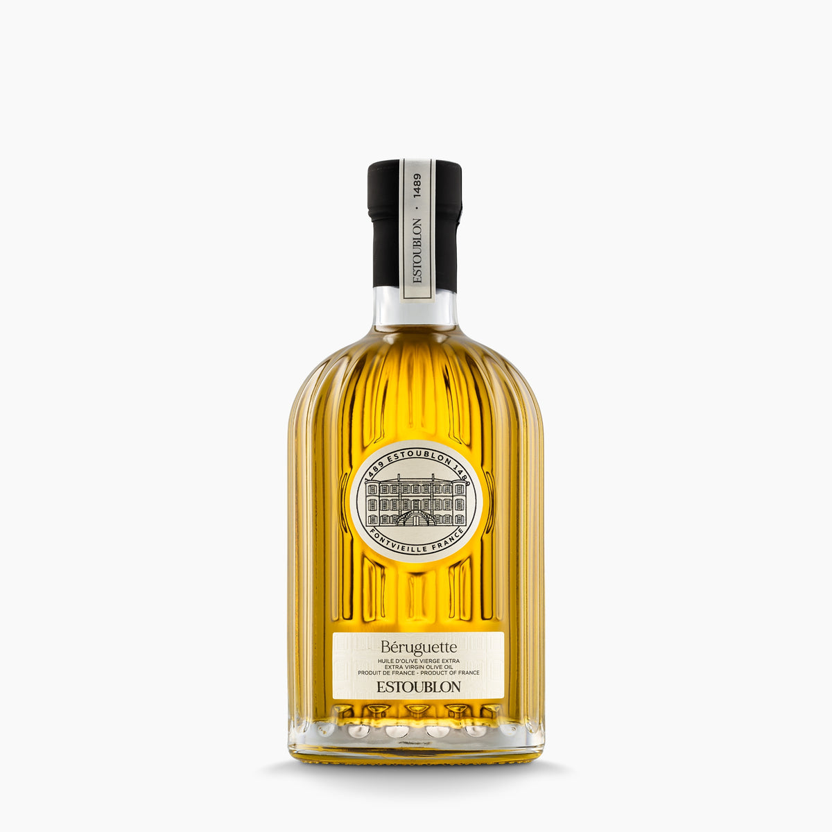 Estoublon Beruguette 500 ml monovarietal extra virgin olive oil bottle.