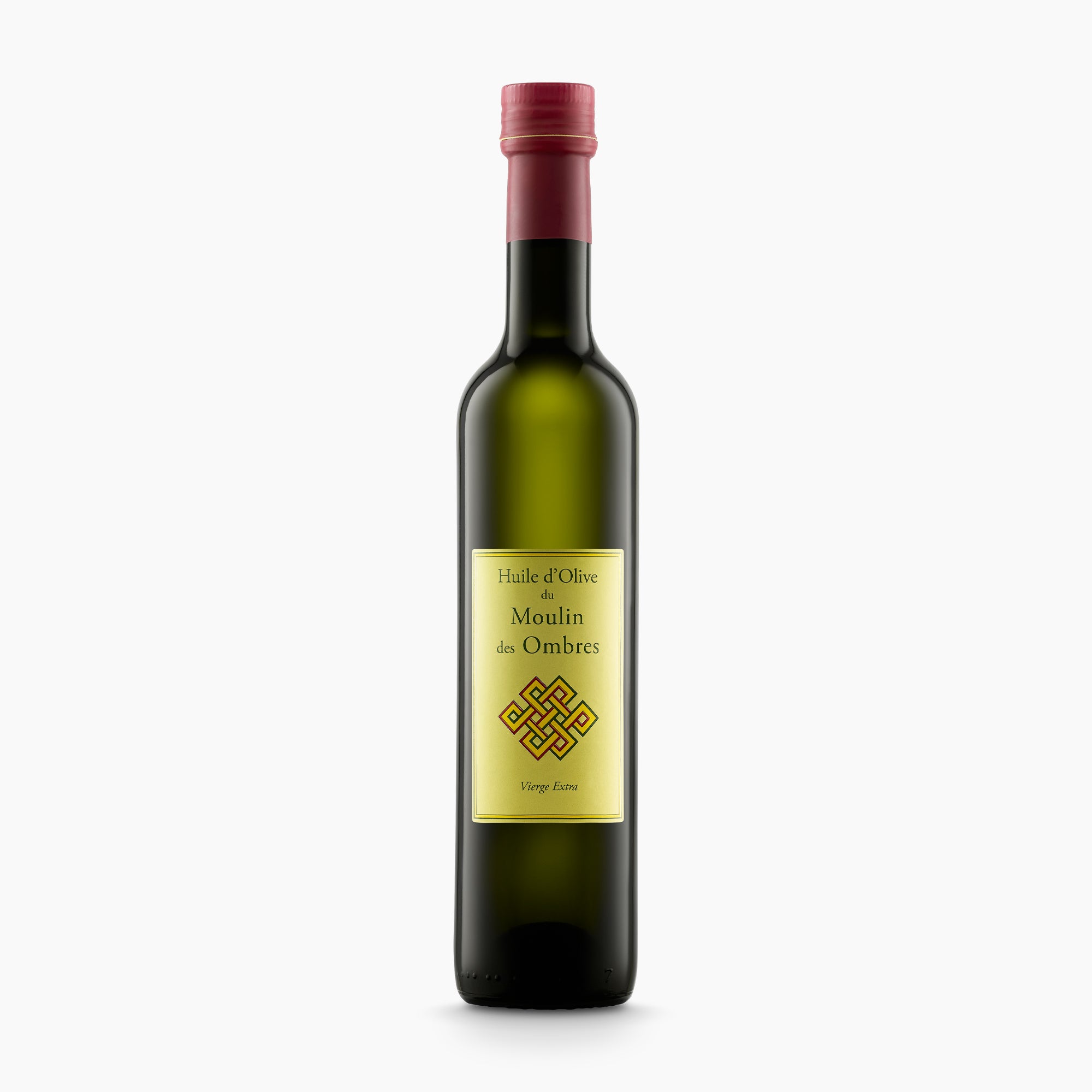 500 ml bottle of Chateau de Montfrin Organic Moulin des Ombres extra virgin olive oil.