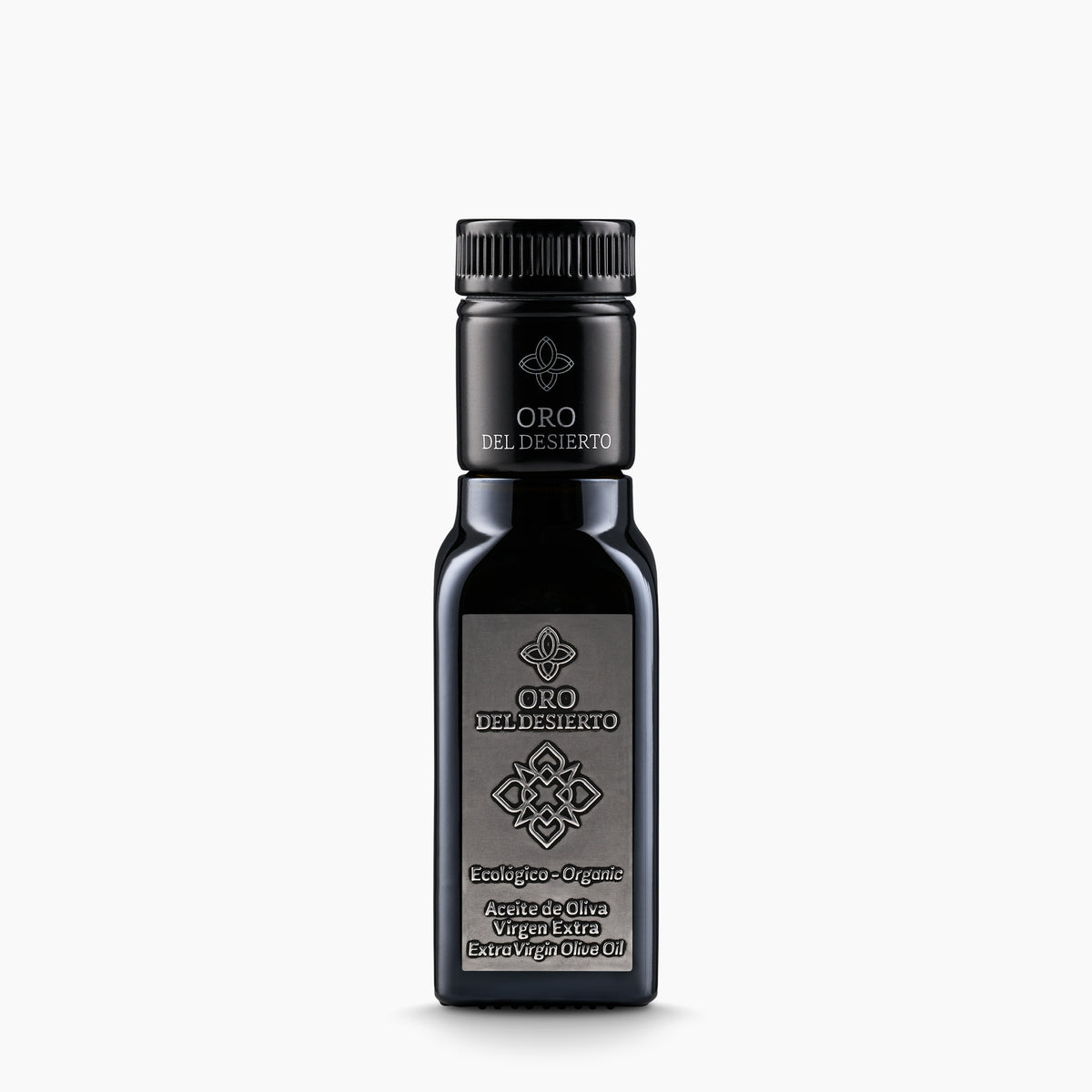 Oro del Desierto Organic Coupage extra virgin olive oil from Spain in a 100 ml bottle.