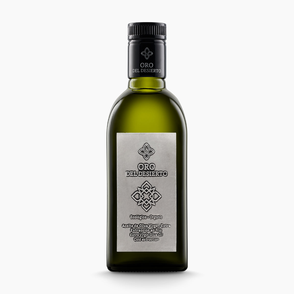 500ml Oro del Desierto Coupage organic extra virgin olive oil bottle.