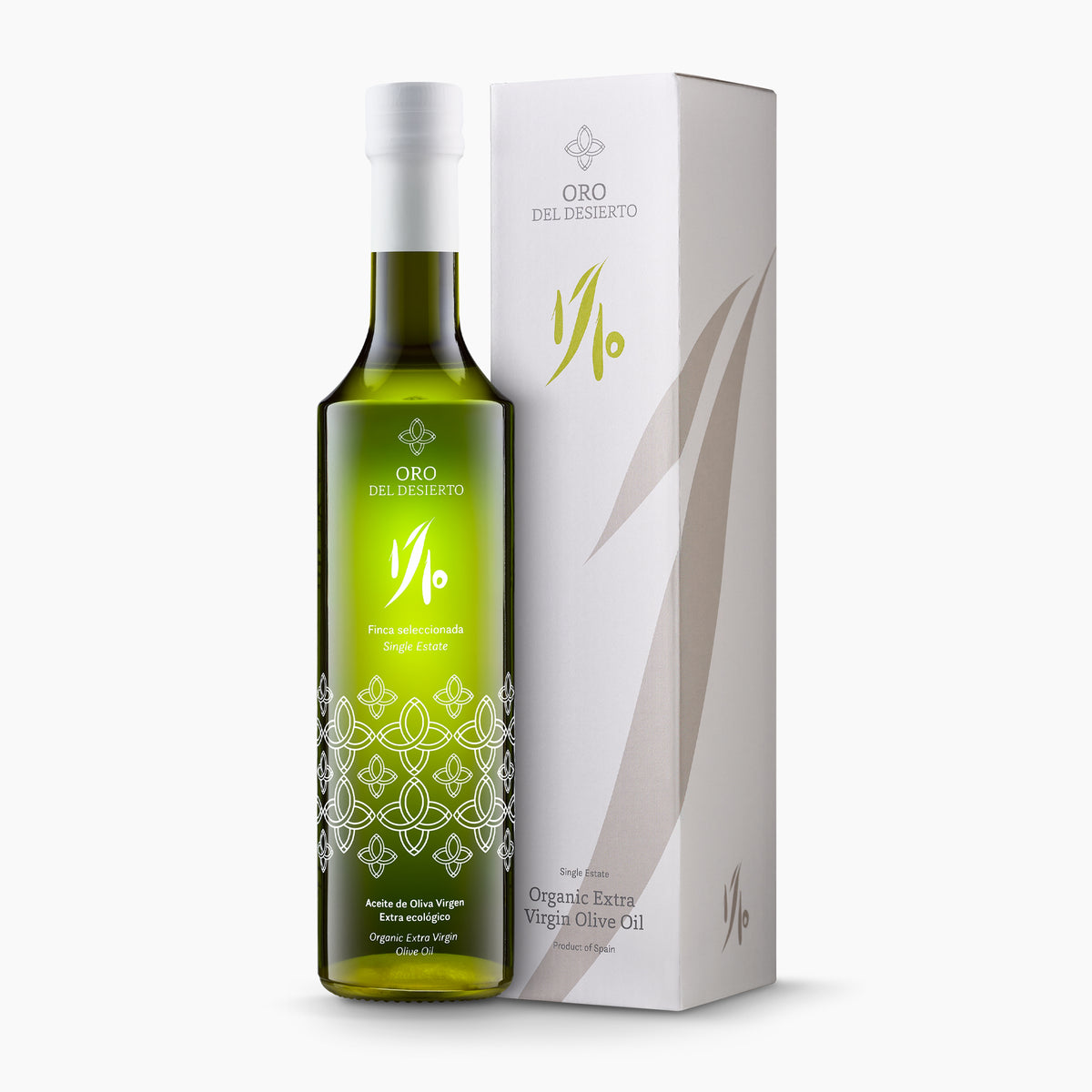 500ml Oro del Desierto Organic 1/10 Novello olive oil with gift box.