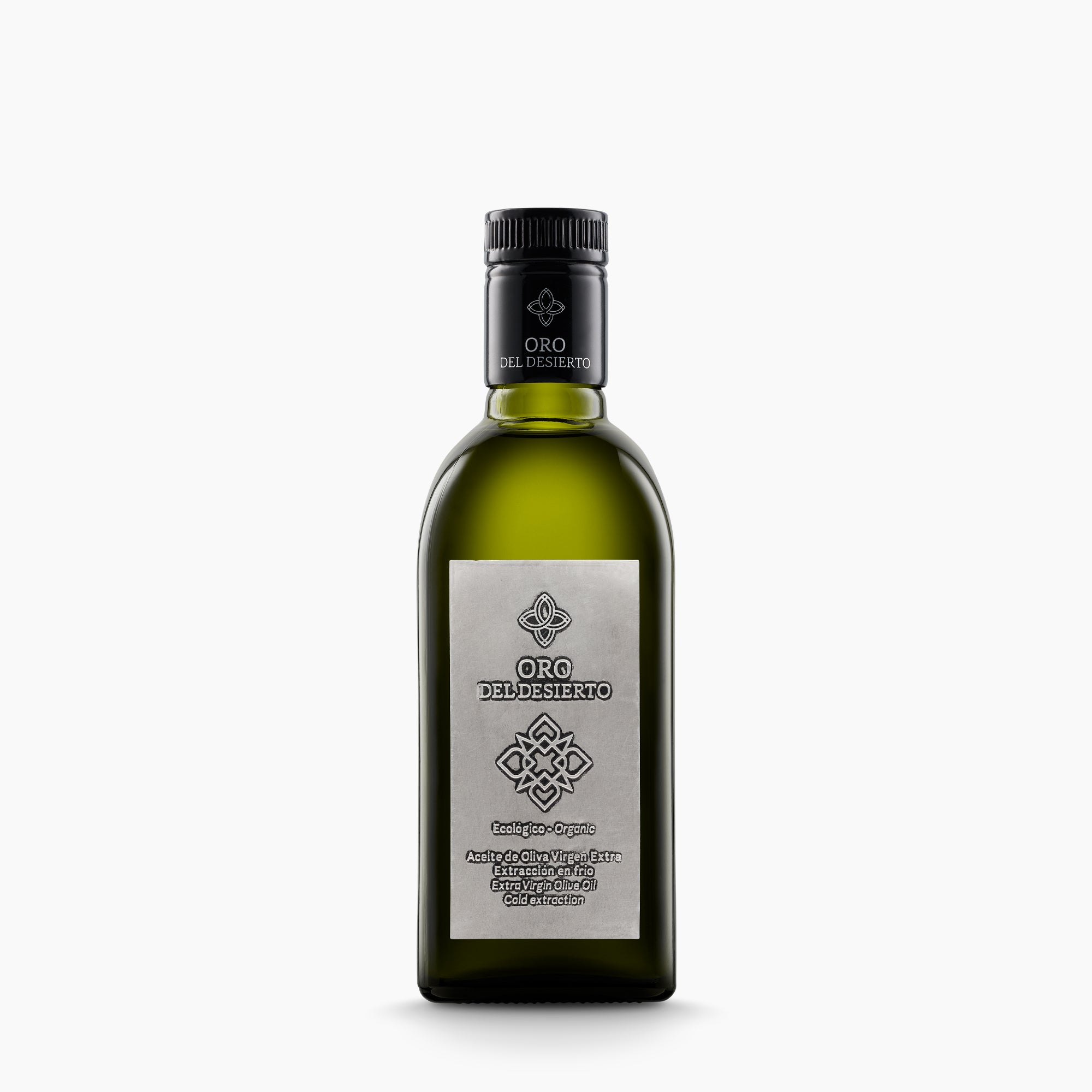 500ml Oro del Desierto Coupage organic extra virgin olive oil bottle.
