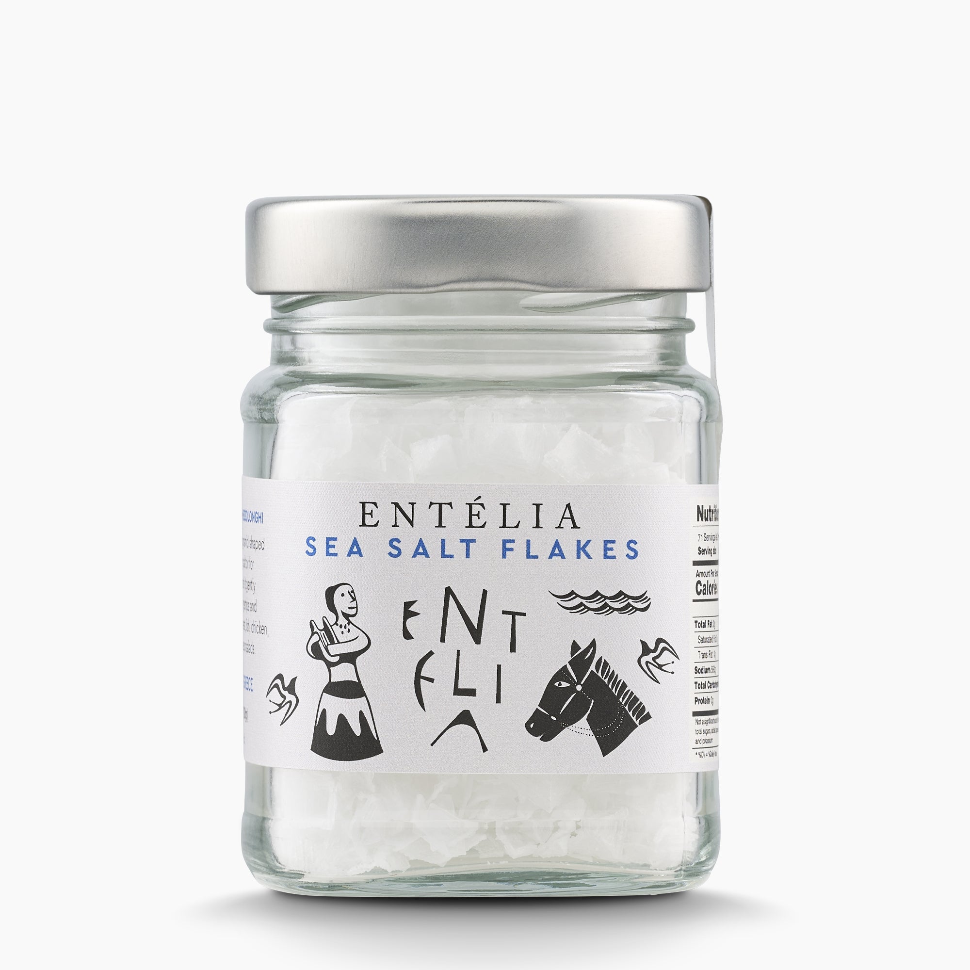 100g jar of Entelia Pyramid Sea Salt from Greece.