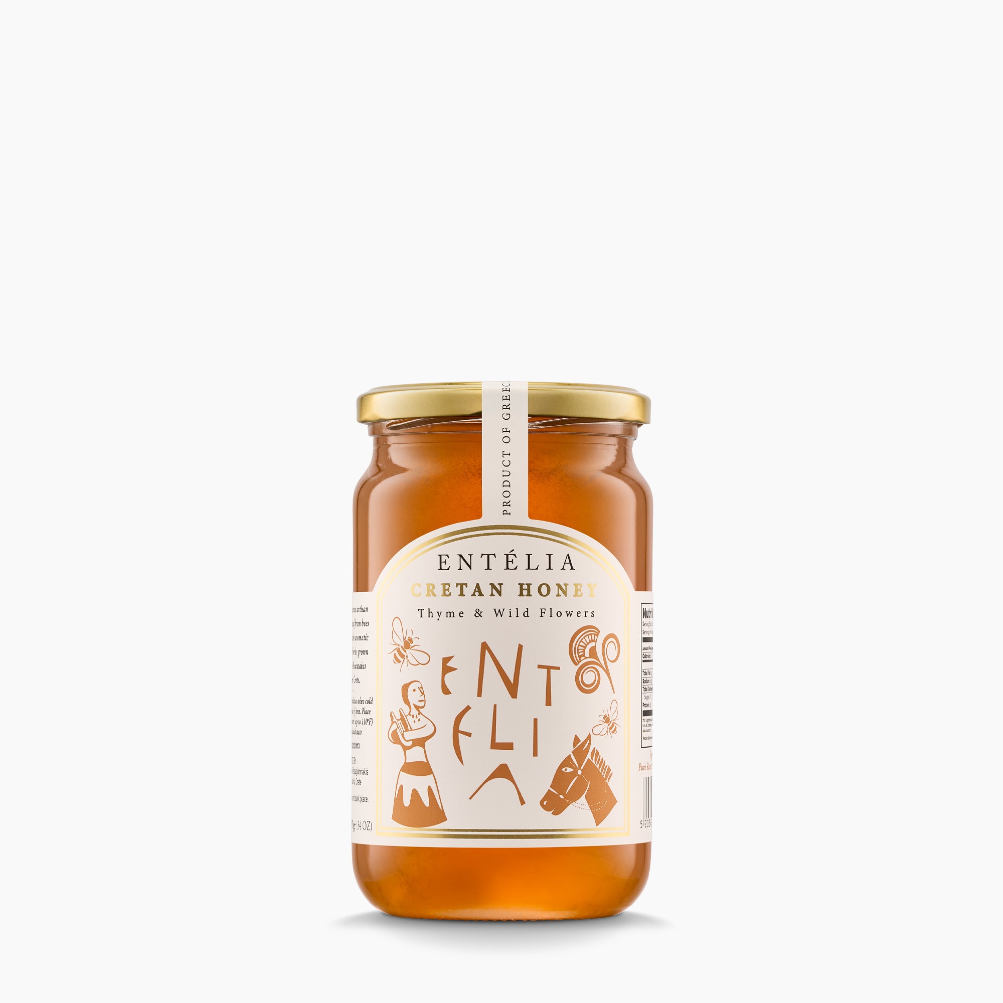 970g jar of Entelia Thyme & Wild Flowers Cretan Honey from Greece.