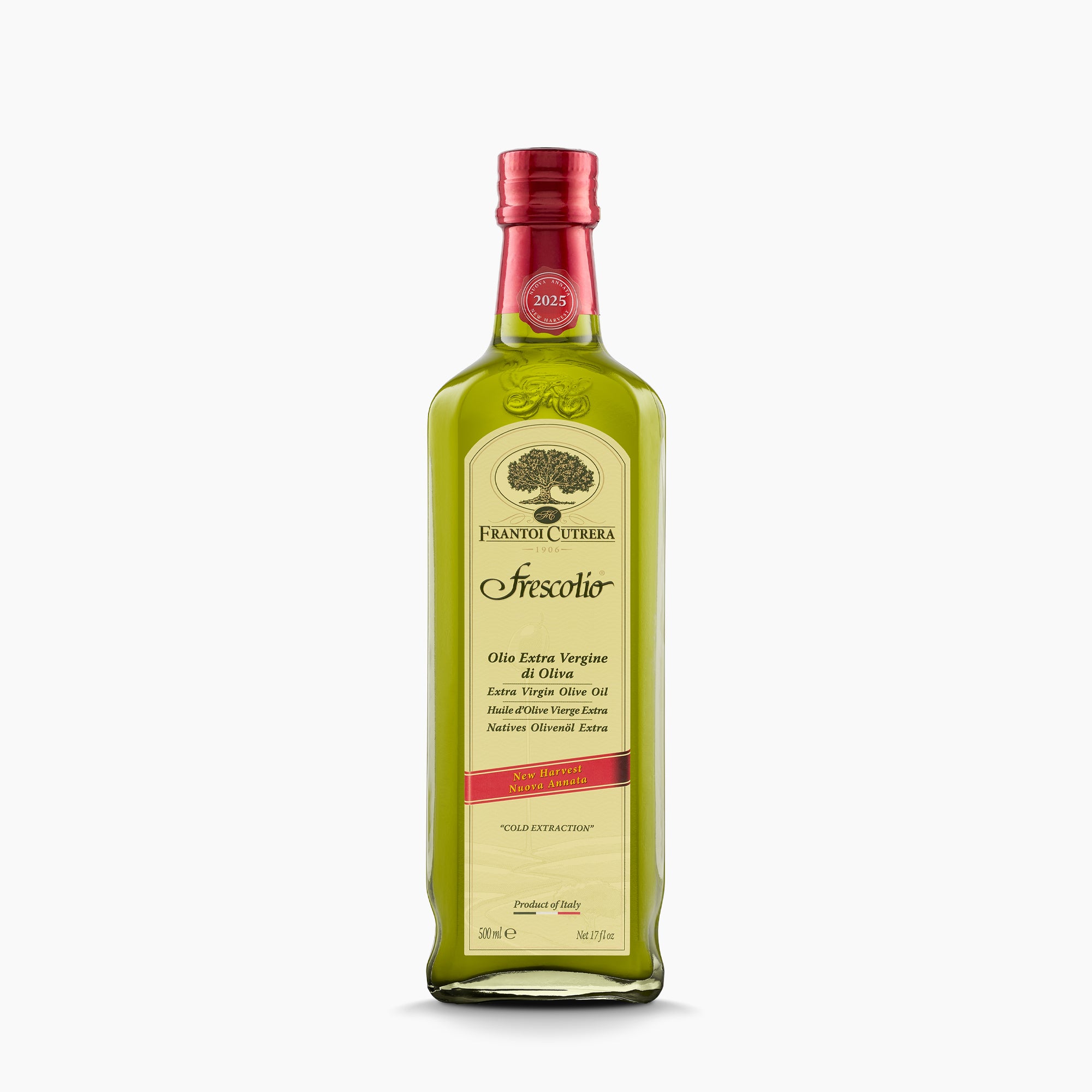 Frantoi Cutrera Frescolio Novello extra virgin olive oil 500ml bottle.