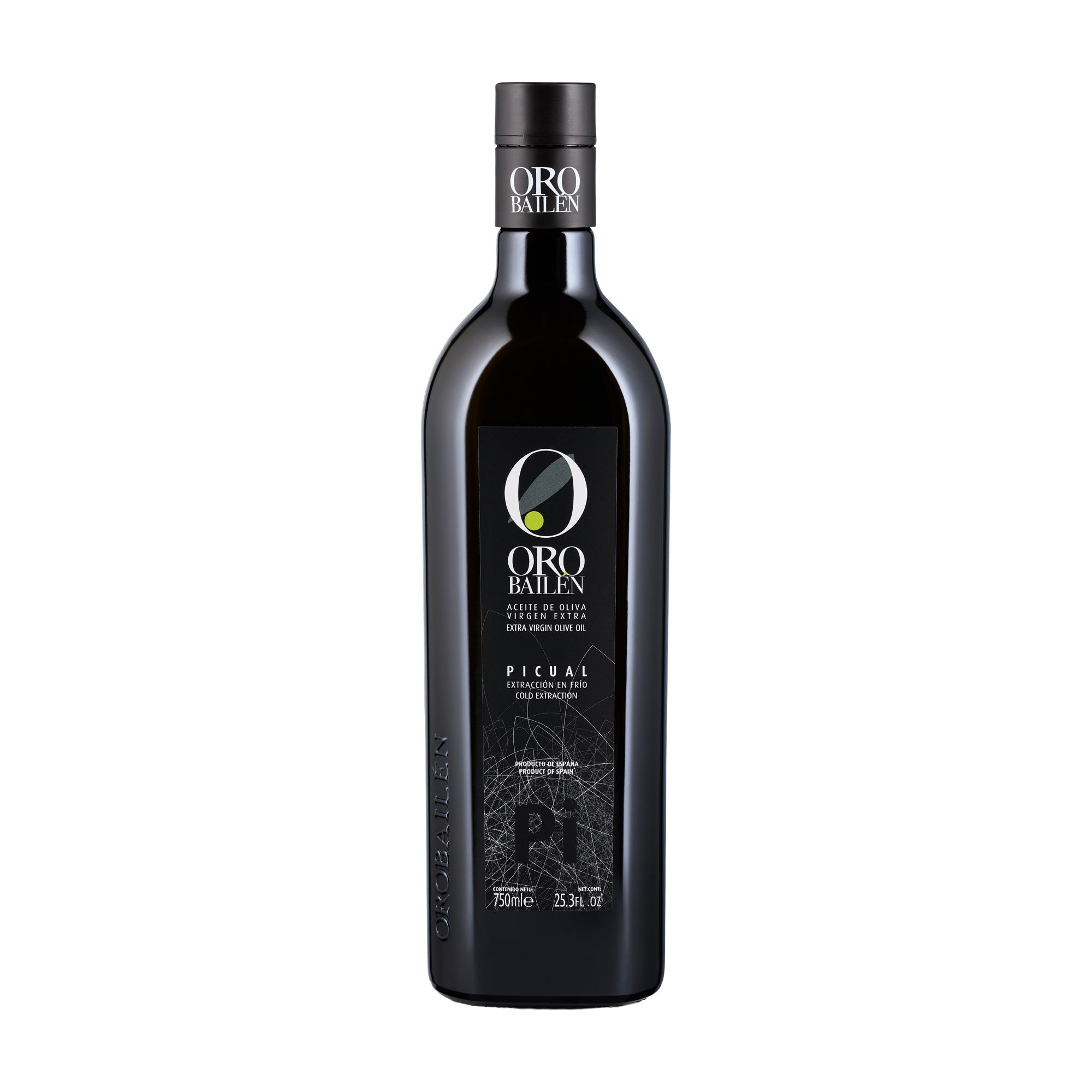 Oro Bailen Reserva Familiar Picual extra virgin olive oil, 750ml bottle.