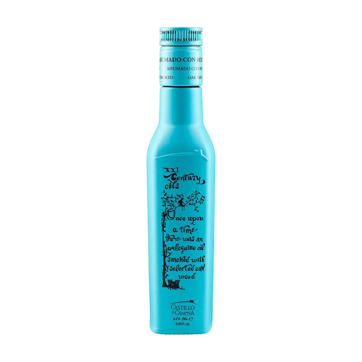 250ml bottle of Castillo de Canena Smoked Arbequina olive oil from Andalusia, Spain.
