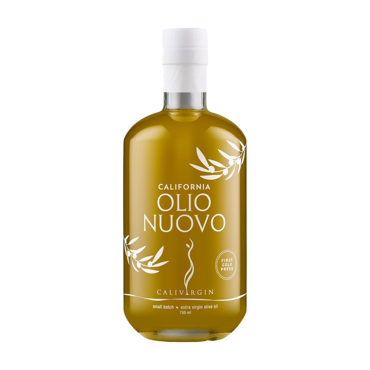 750ml bottle of Calivirgin Olio Nuovo extra virgin olive oil, from California.