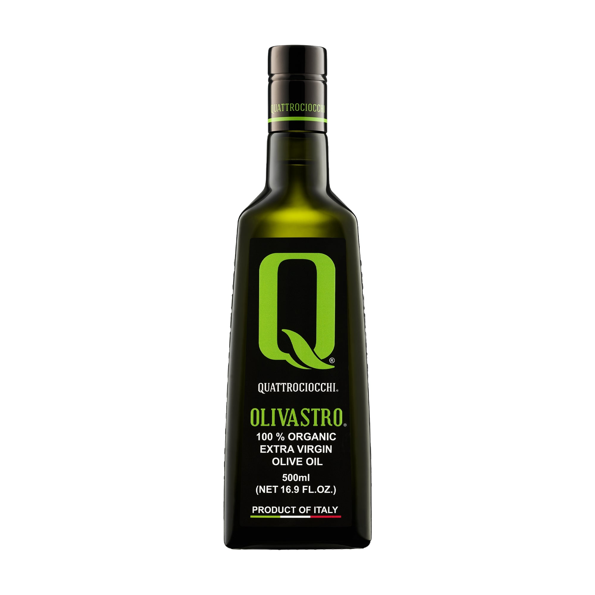 500ml bottle of Quattrociocchi Olivastro Organic extra virgin olive oil.