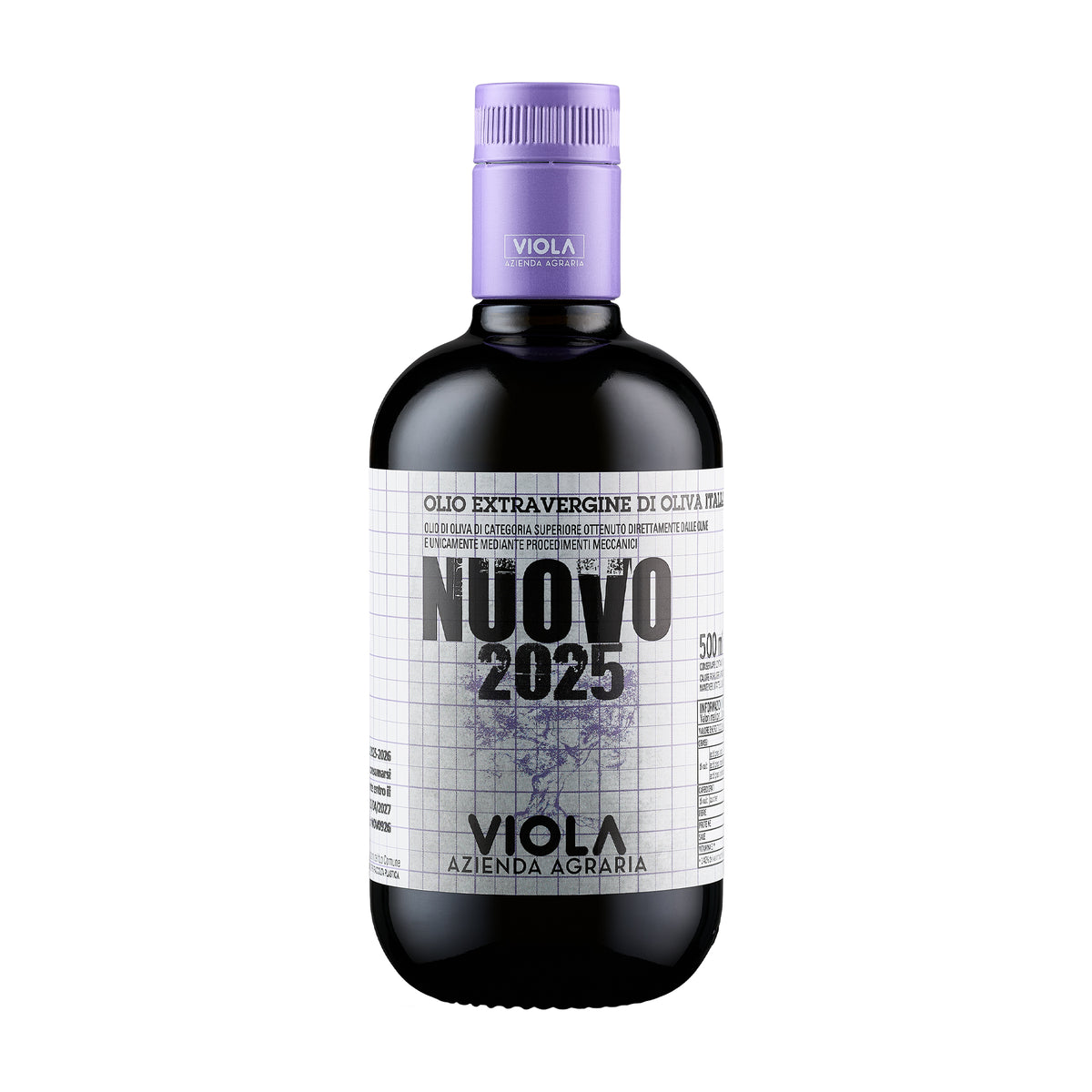500 ml bottle of Viola Nuovo extra virgin olive oil from Umbria, Italy.