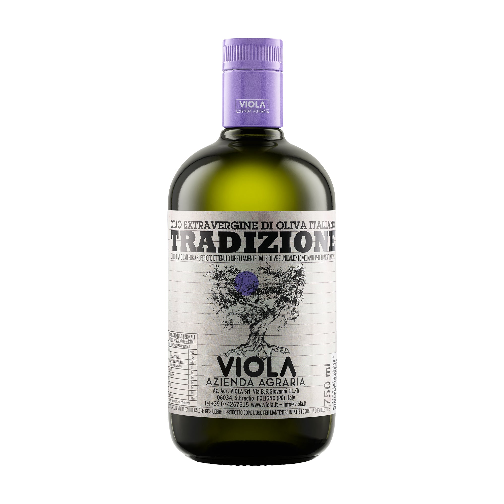 Viola Tradizione 750 ml extra virgin olive oil from Umbria, Italy.