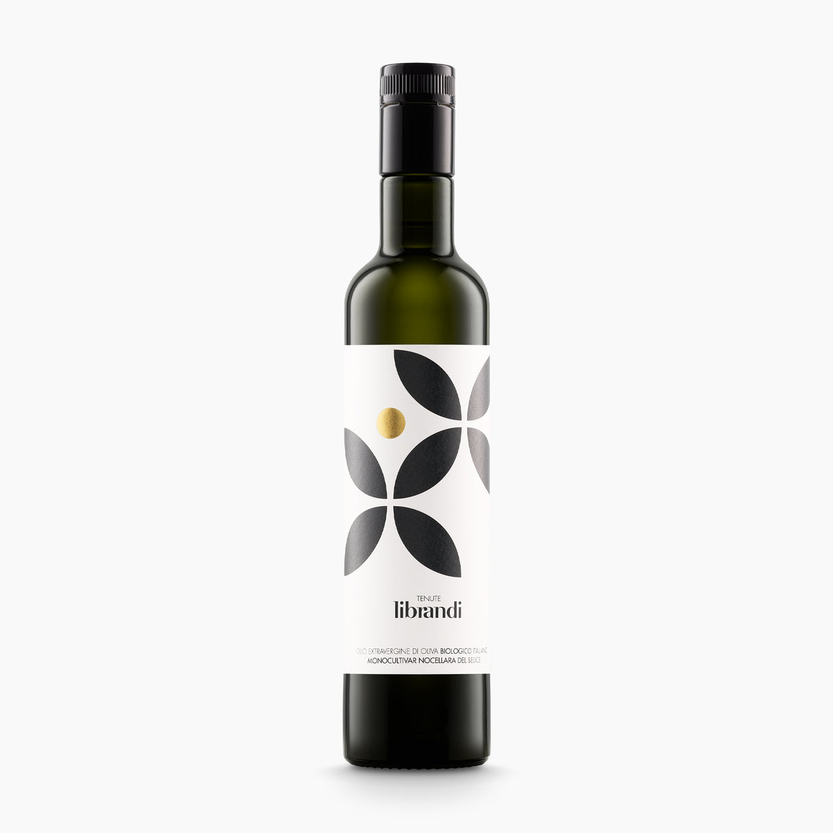500 ml bottle of Librandi Organic Nocellara del Belice extra virgin olive oil.