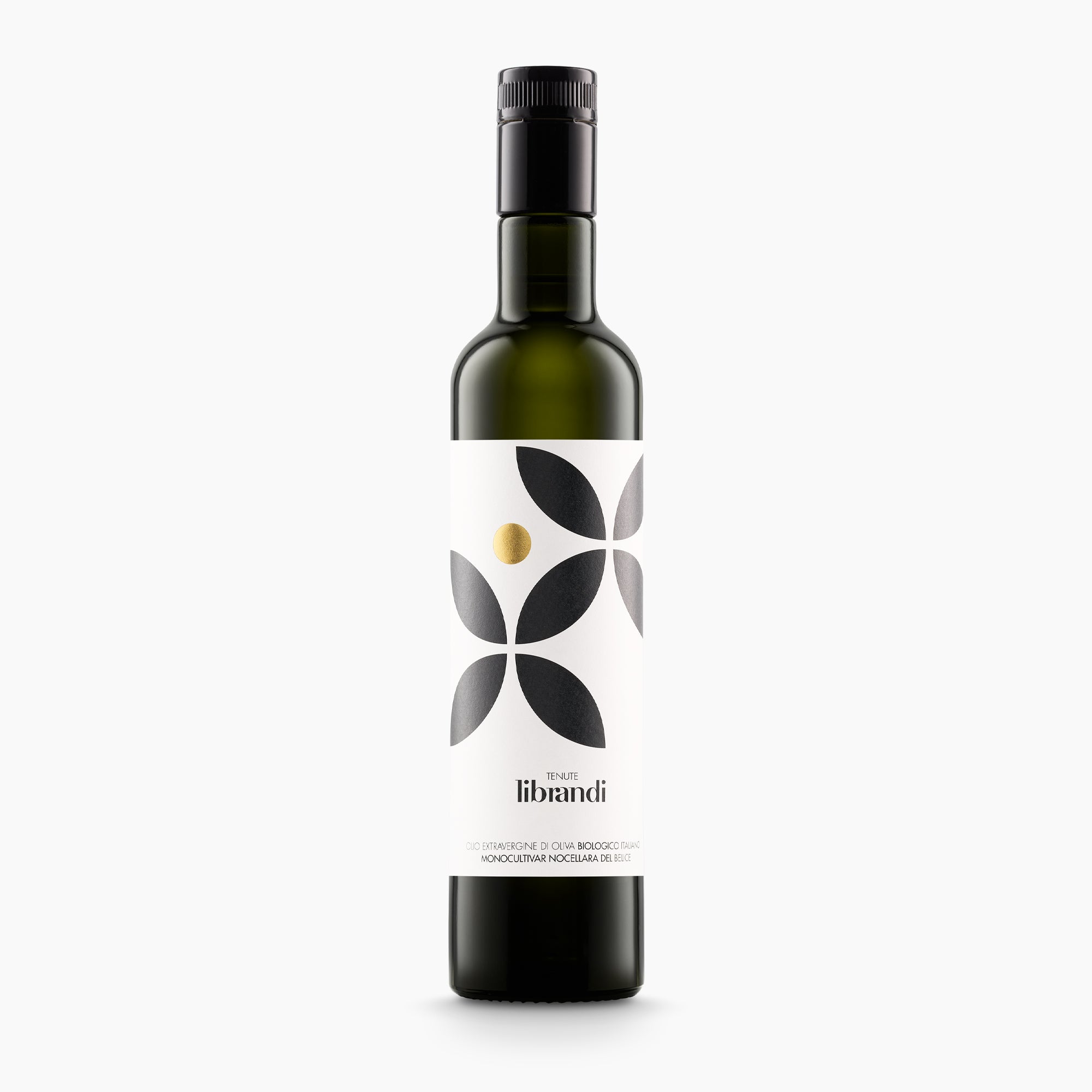 500 ml bottle of Librandi Organic Nocellara del Belice extra virgin olive oil.