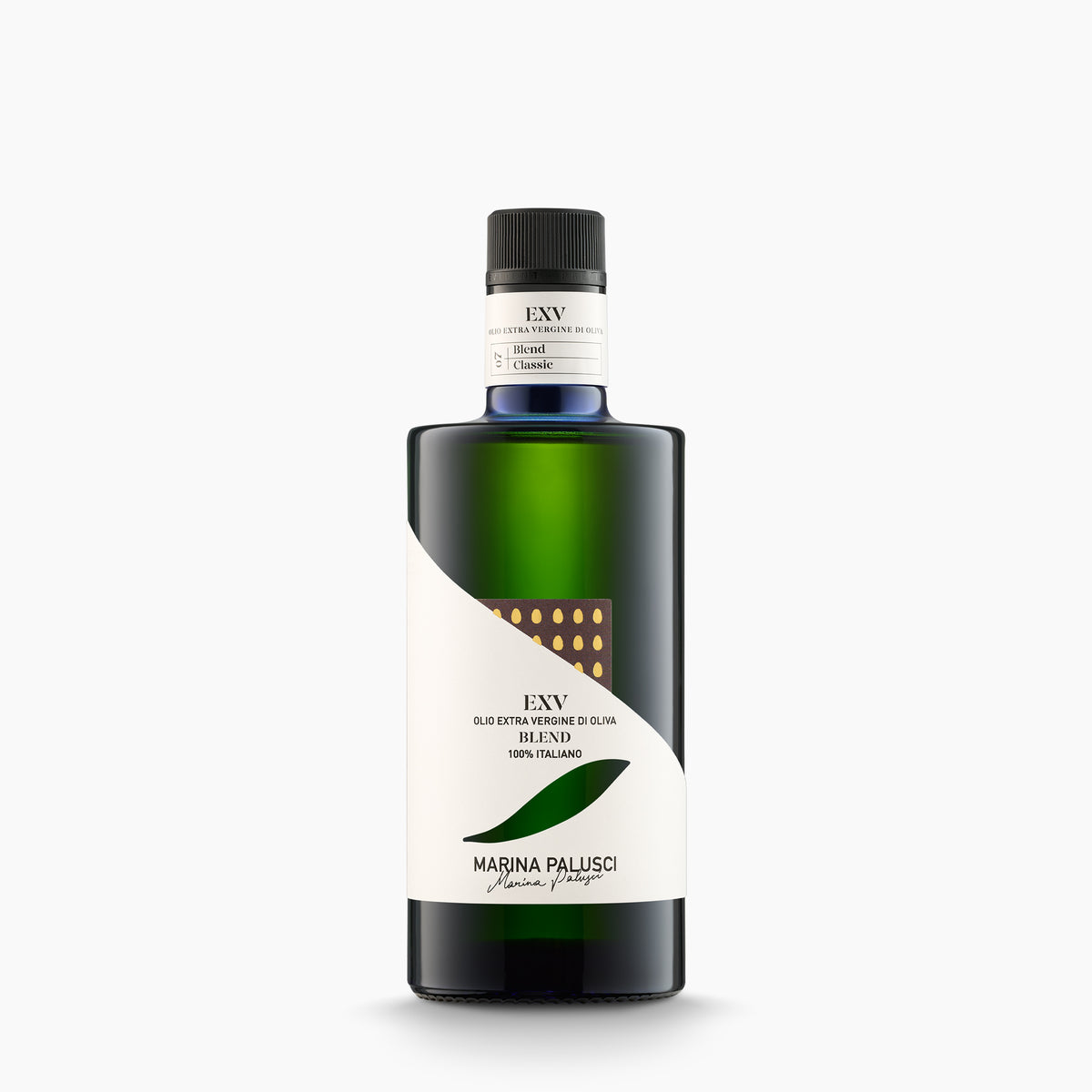 500 ml bottle of Marina Palusci L'Extravergine extra virgin olive oil from Abruzzo, Italy.