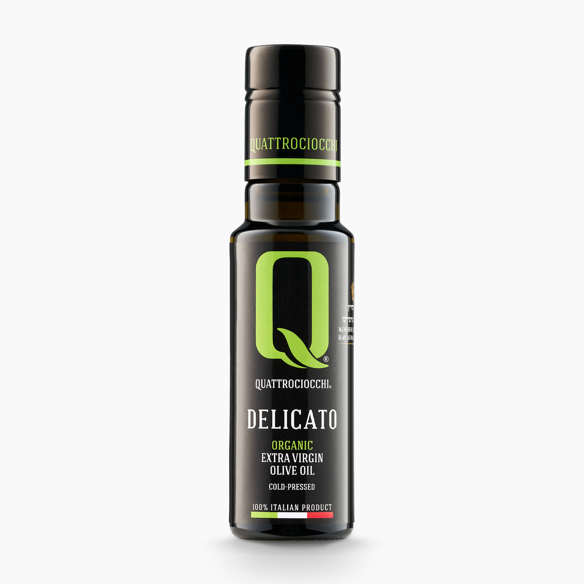 100 ml sample bottle of Quattrociocchi Delicato Organic extra virgin olive oil.