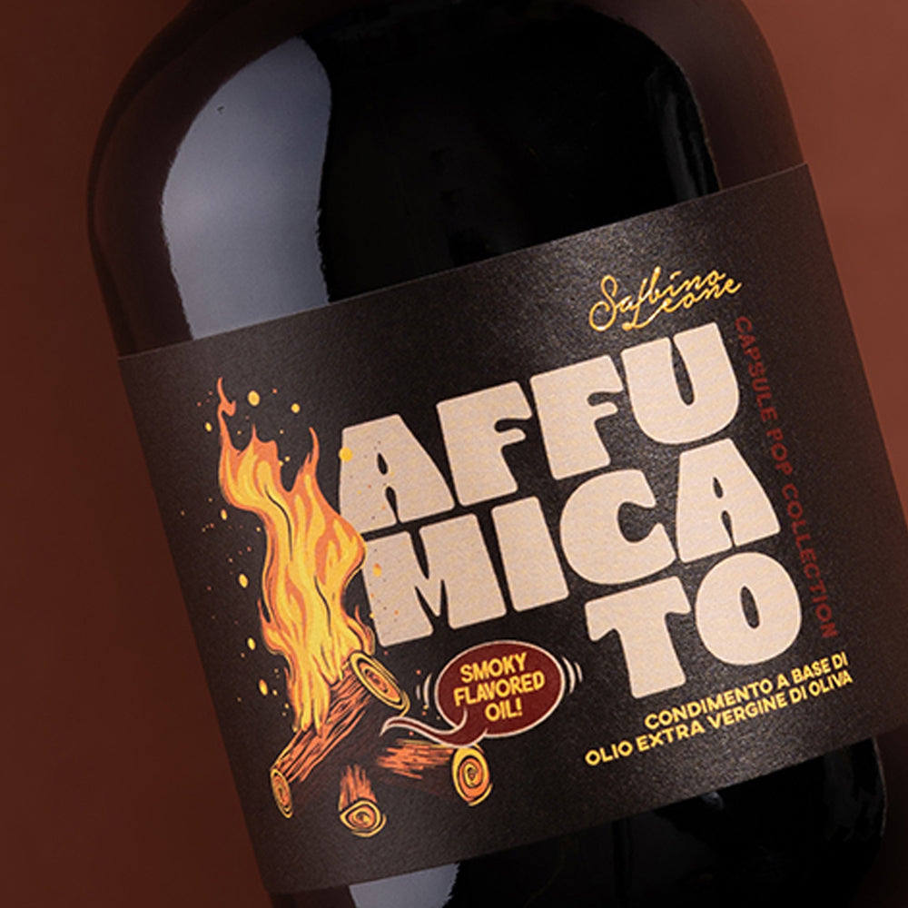 Close-up of the Sabino Leone Affumicato 250 ml bottle label.