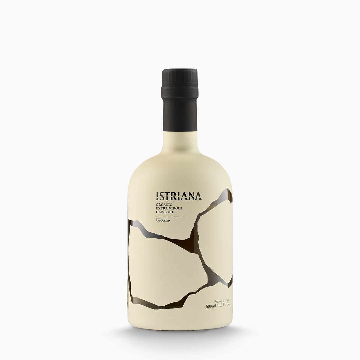500 ml bottle of Istriana Organic Leccino extra virgin olive oil from Istria, Croatia.