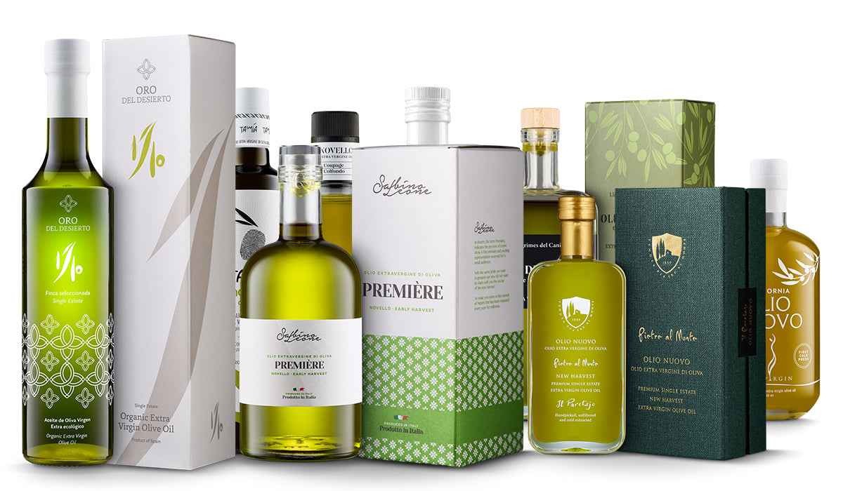 A few of the Novello extra virgin olive oils included in the Ultimate Collection.