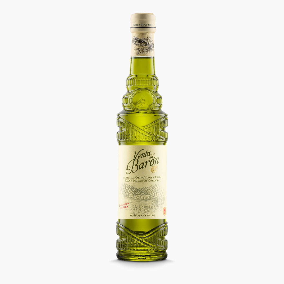 500ml Venta del Barón extra virgin olive oil bottle from Andalusia, Spain.