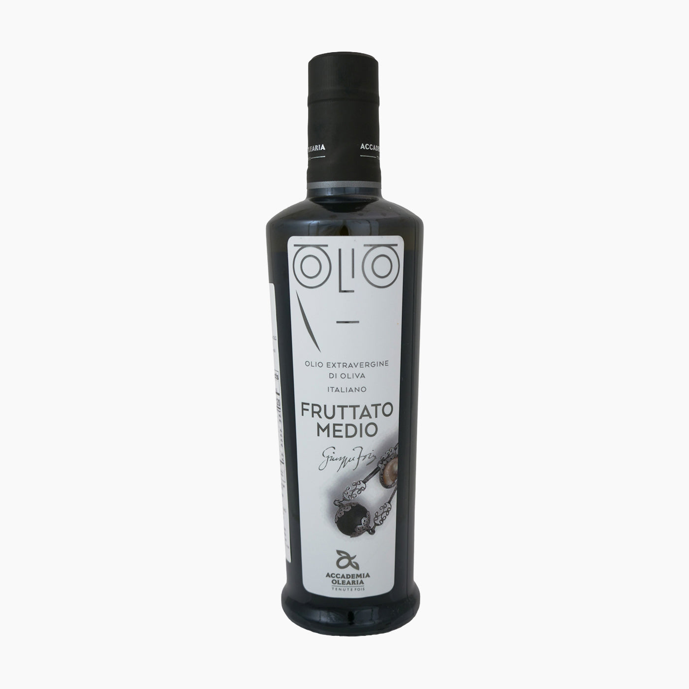 500 ml bottle of Accademia Olearia Fruttato extra virgin olive oil.