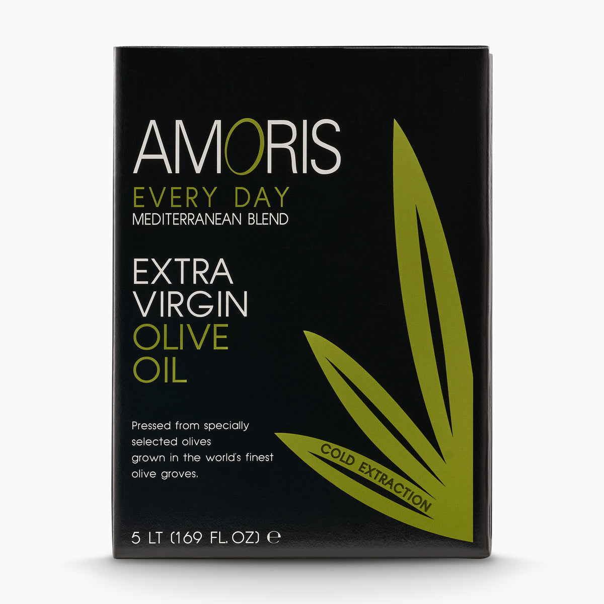 A 5L bag-in-box of Amoris Every Day extra virgin olive oil.