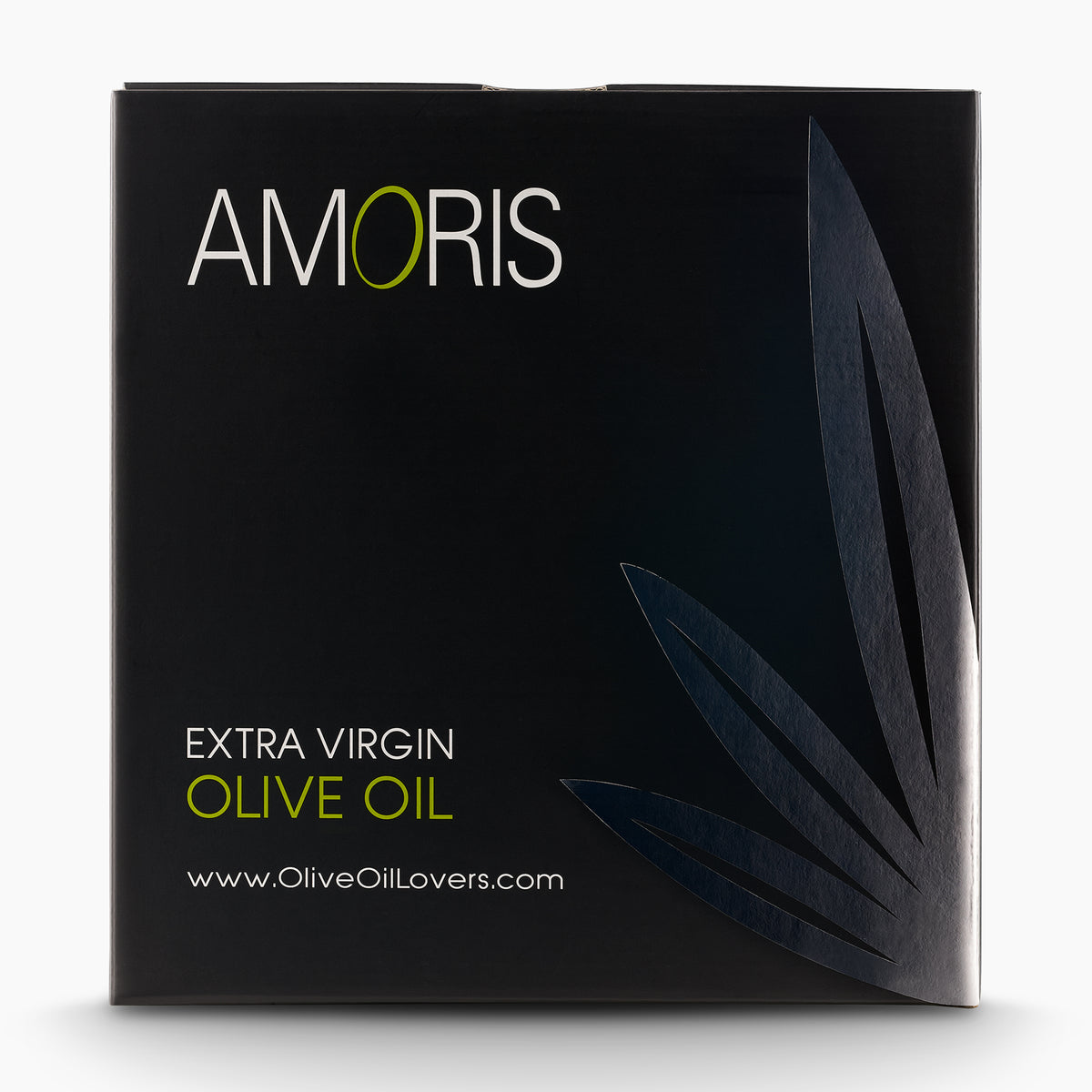 Front view of the Amoris black gift box.