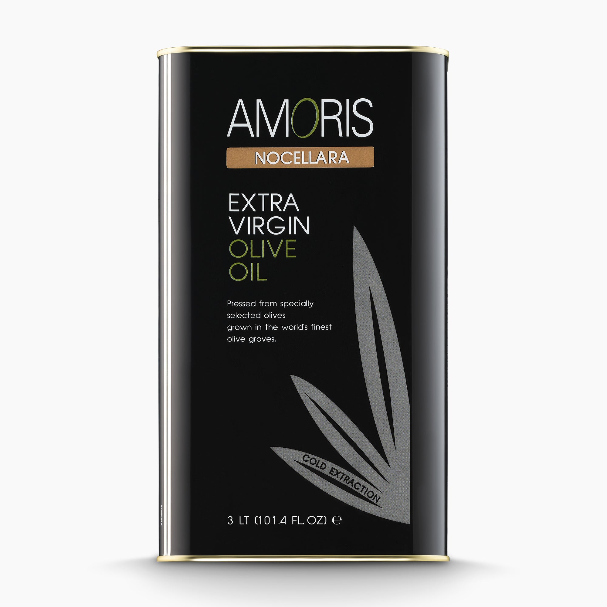 A 3L Tin of Amoris Nocellara extra virgin olive oil from Sicily, Italy.