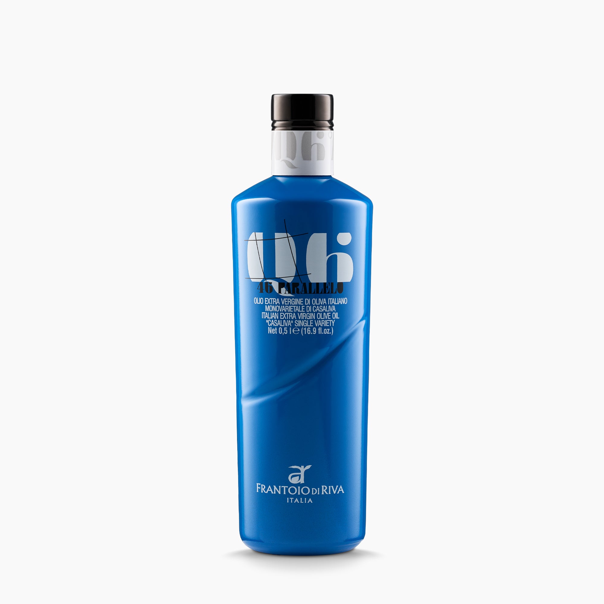500 ml bottle of 46° Parallelo Casaliva extra virgin olive oil from Trentino Alto-Adige, Italy.