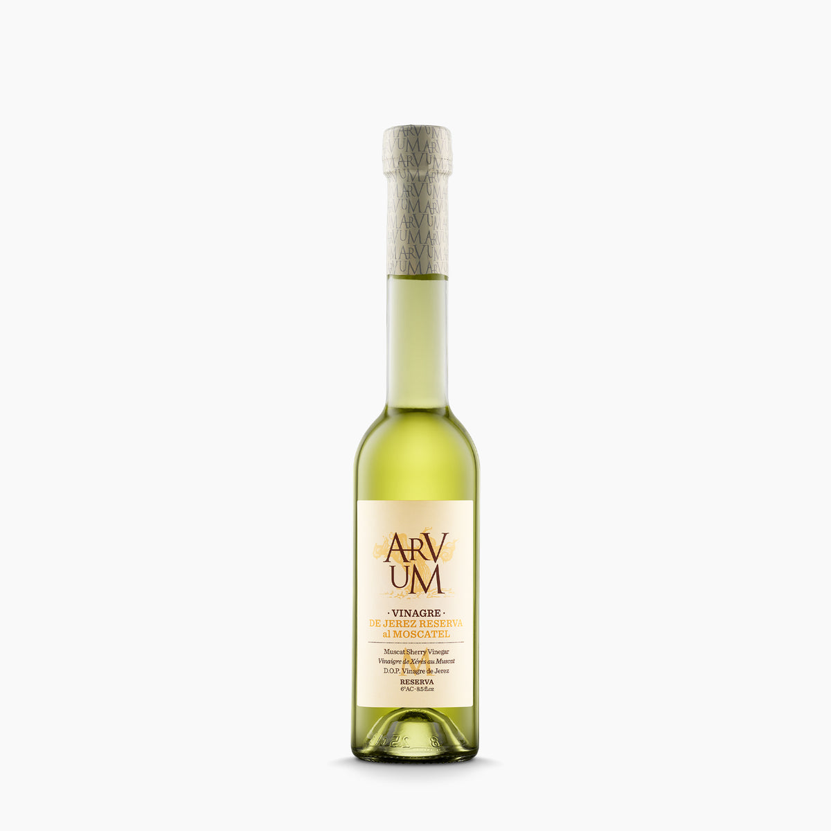 250 ml bottle of Arvum Vinagre Reserva al Moscatel from Andalusia, Spain.
