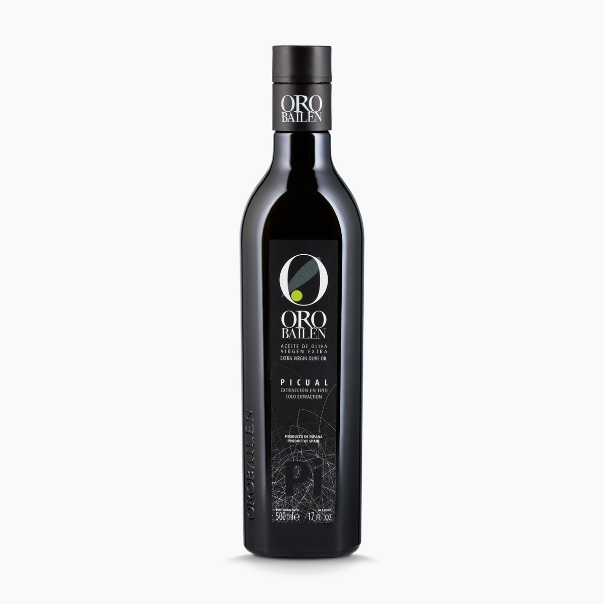 Oro Bailen Reserva Familiar Picual extra virgin olive oil, 500ml bottle.