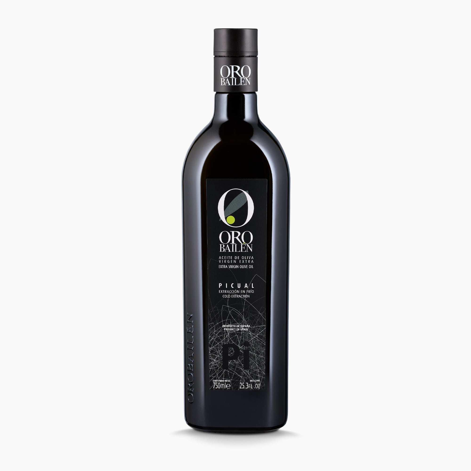 Oro Bailen Reserva Familiar Picual extra virgin olive oil, 750ml bottle.