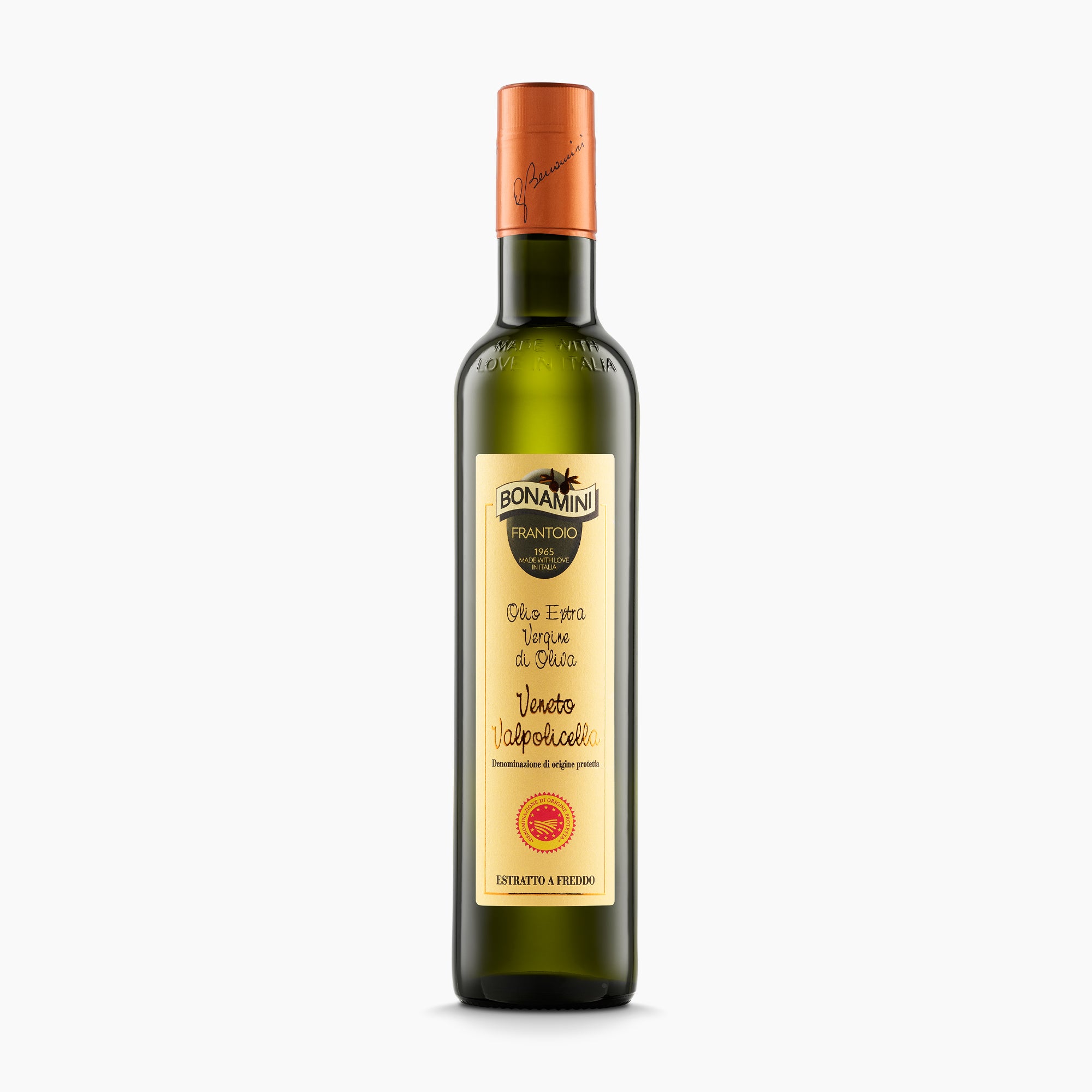 Frantoio Bonamini DOP Veneto Valpolicella 500 ml extra virgin olive oil from Veneto, Italy.