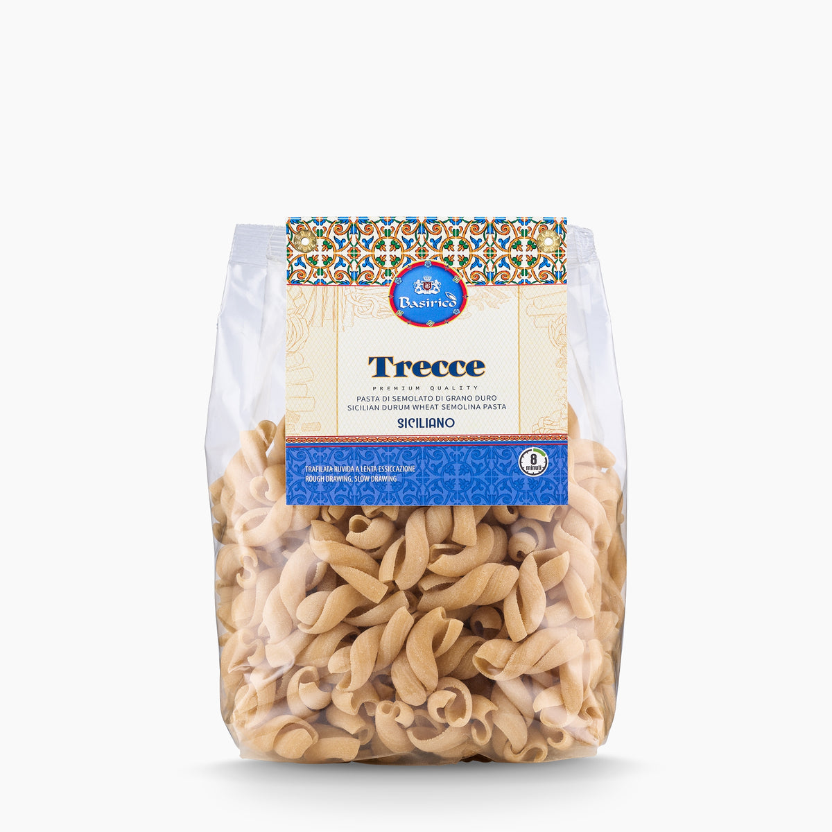 500gr bag of Basirico Trecce Pasta Siciliano from Italy.