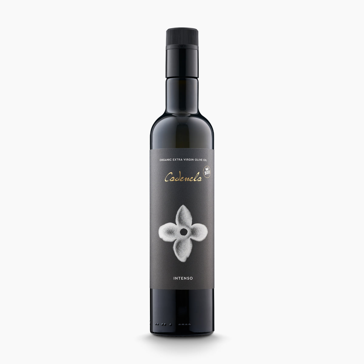 500 ml bottle of Cadenela Intenso Organic extra virgin olive oil from Istria, Croatia.