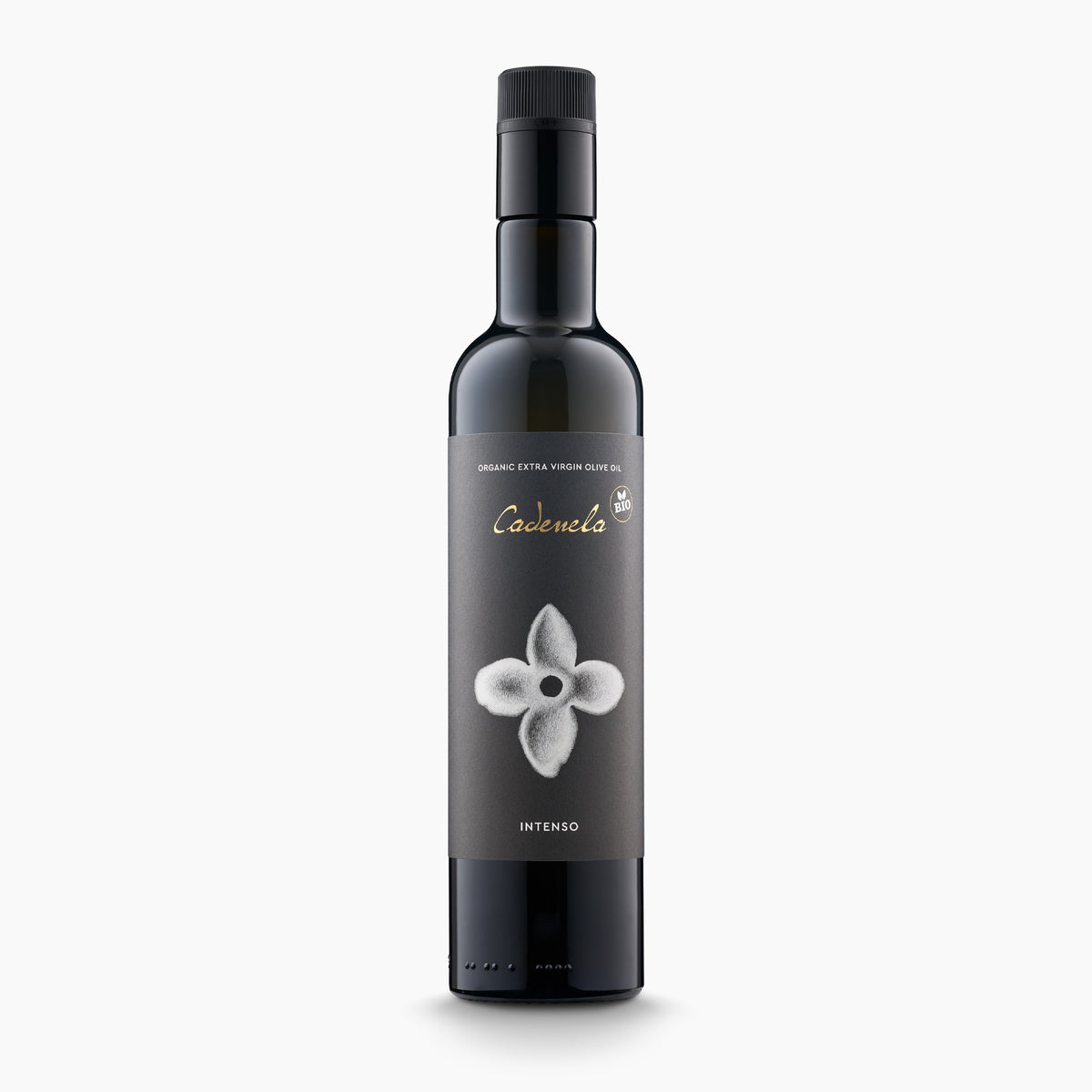 500 ml bottle of Cadenela Intenso Organic extra virgin olive oil from Istria, Croatia.