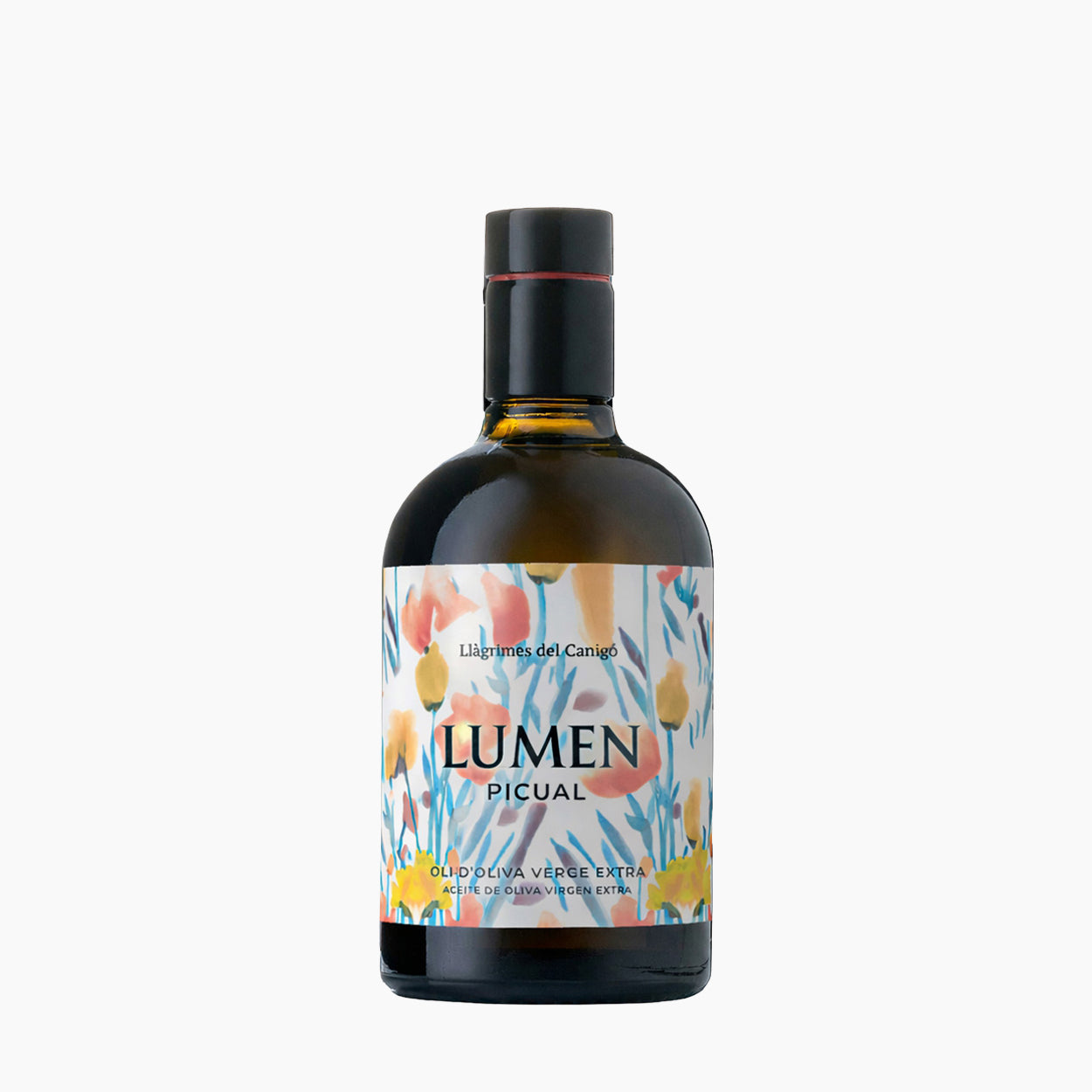 500 ml bottle of Llàgrimes del Canigó Lumen Picual from Catalonia, Spain.