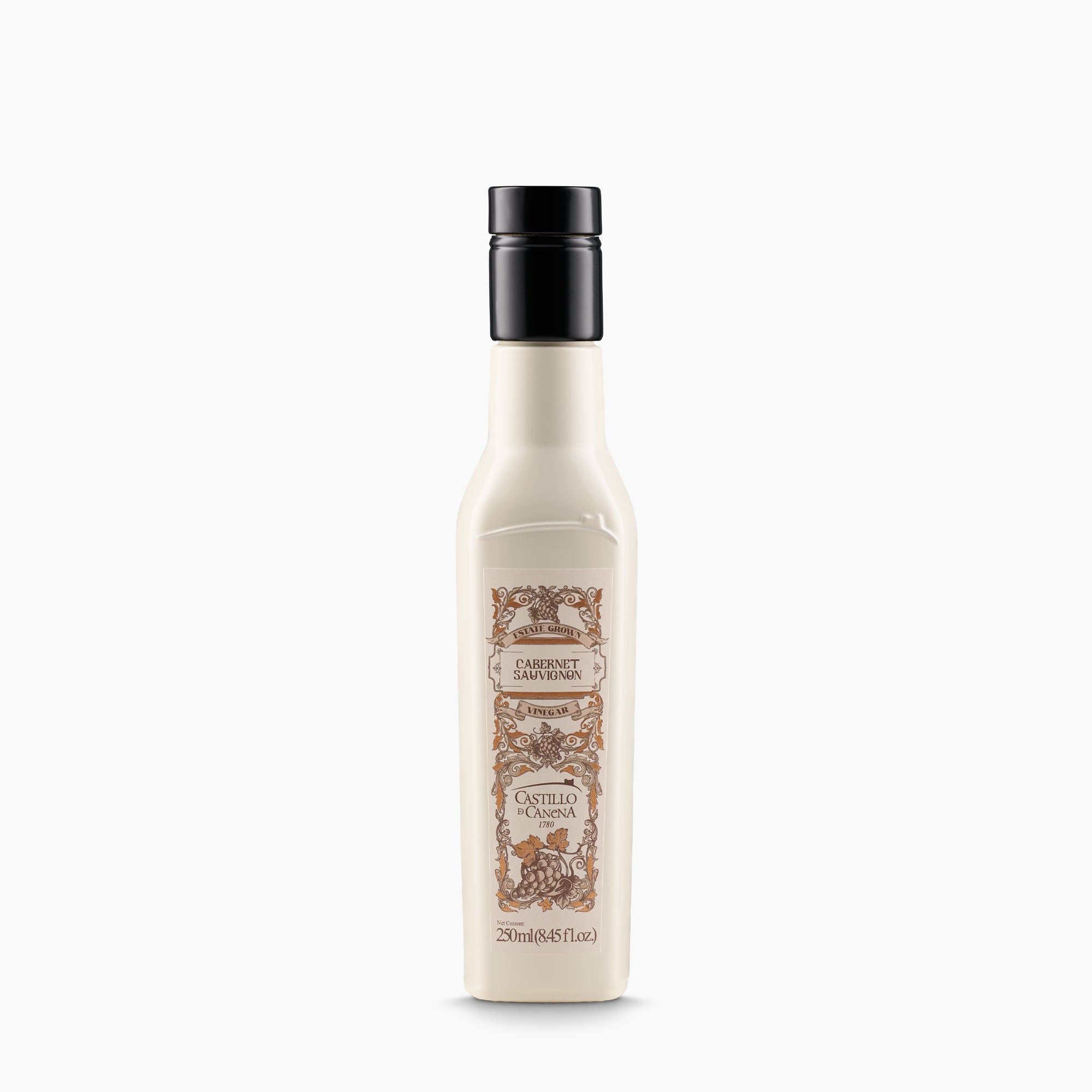 250 ml bottle of Castillo de Canena Cabernet Sauvignon Vinegar from Andalusia, Spain.