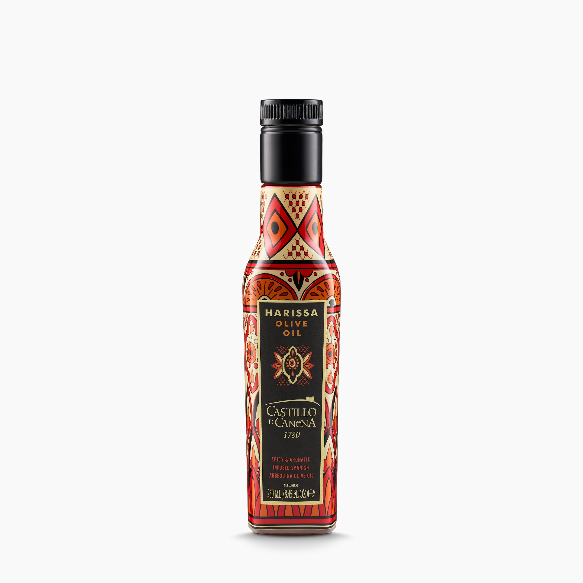 Castillo de Canena Harissa Arbequina 250 ml bottle from Andalusia, Spain. 