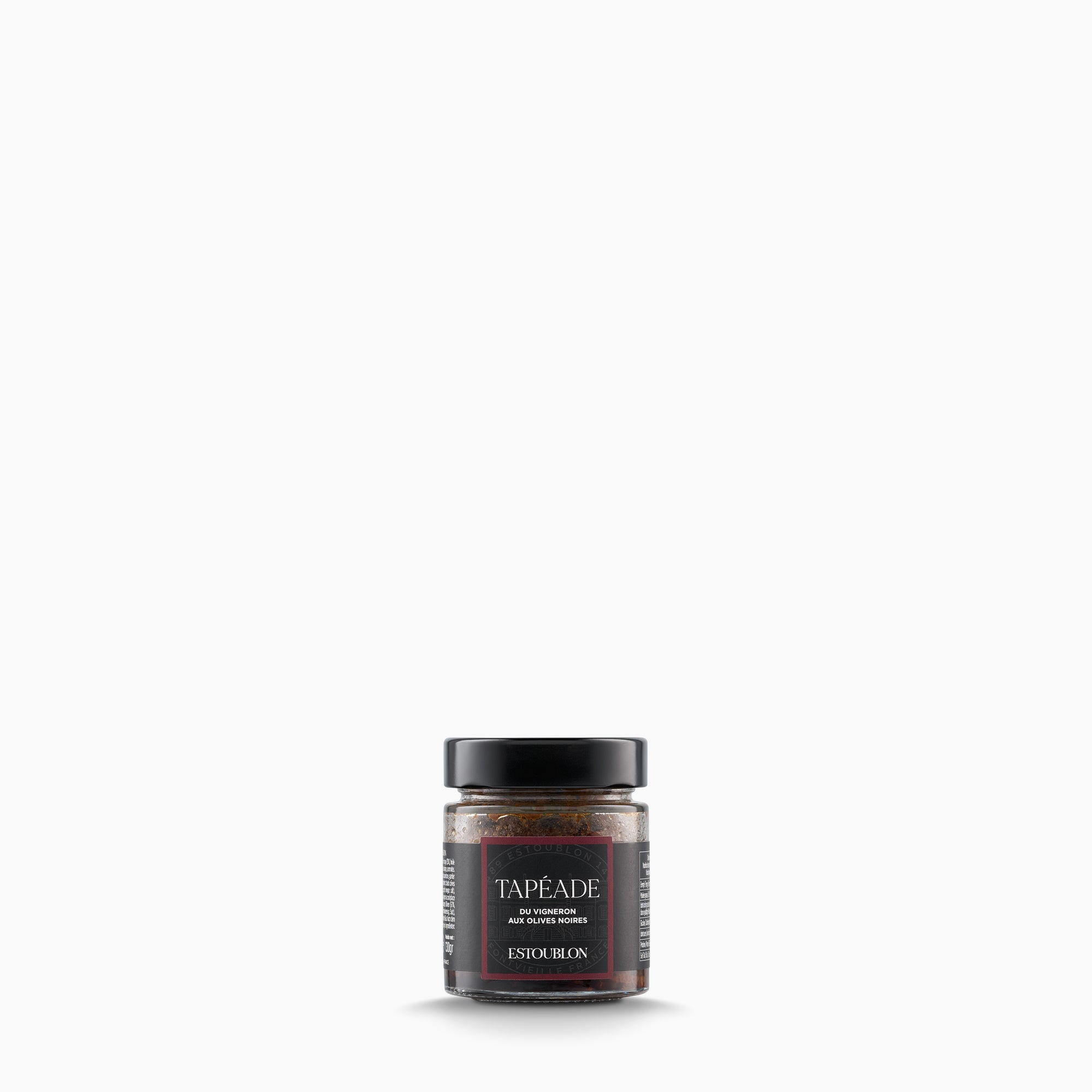 130g jar of Estoublon Black Olive Tapeade from France.