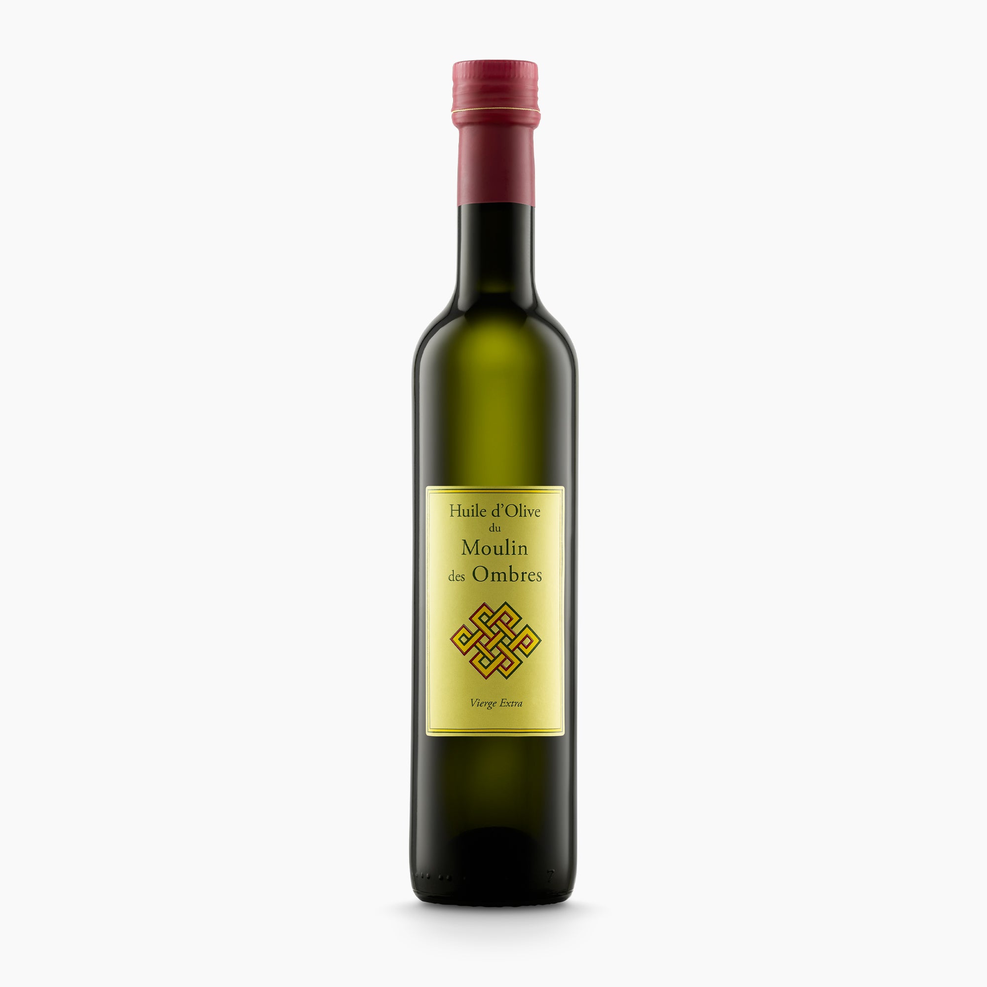 500 ml bottle of Chateau de Montfrin Organic Moulin des Ombres extra virgin olive oil.