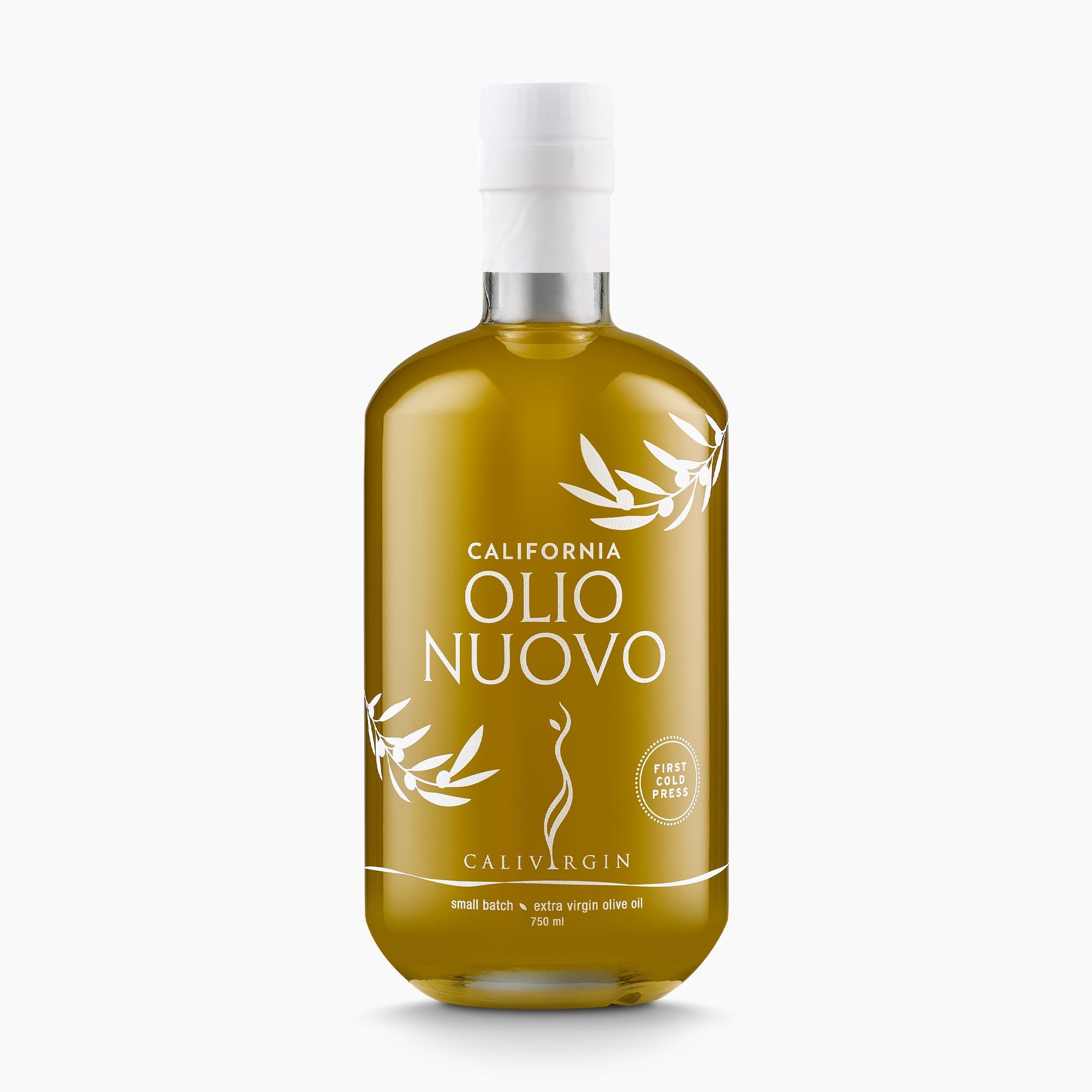 750ml bottle of Calivirgin Olio Nuovo extra virgin olive oil, from California.