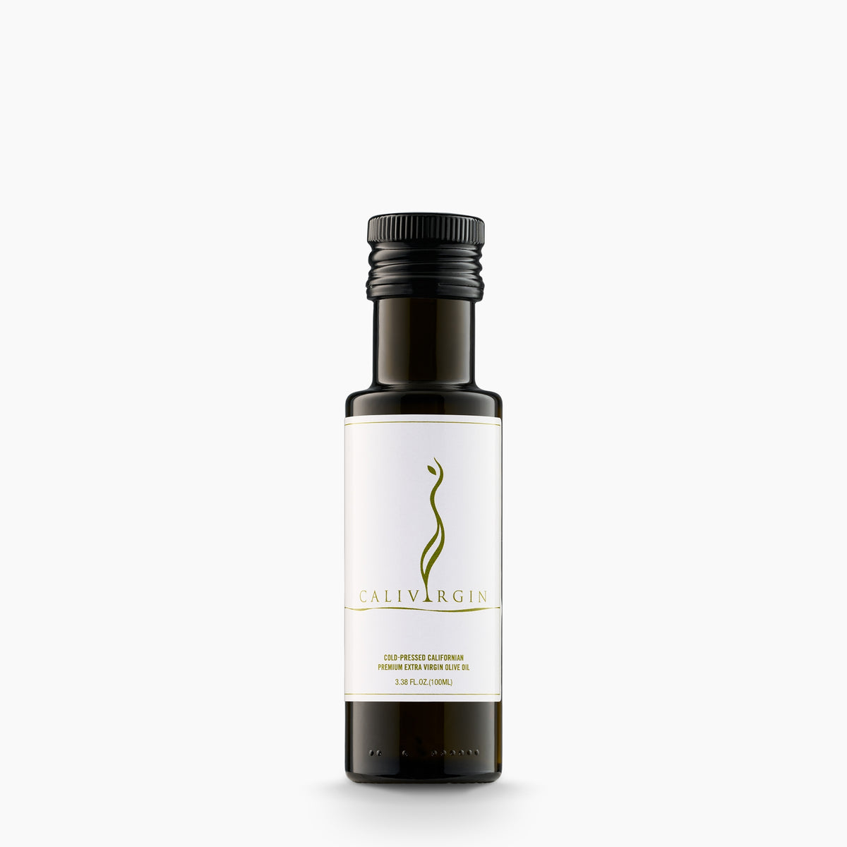 Calivirgin Premium extra virgin olive oil in a 100ml bottle.